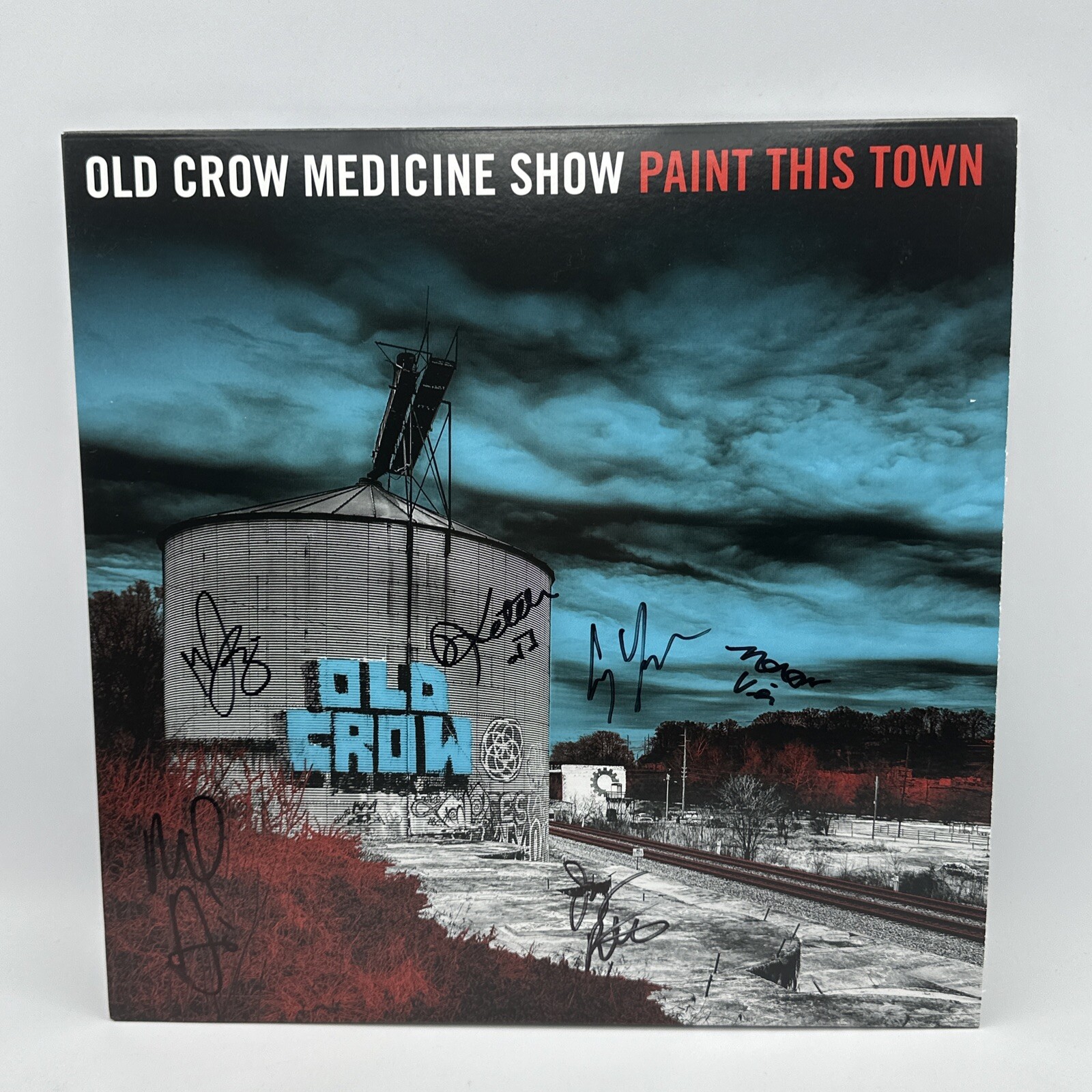 Old Crow Medicine Show Fully Autographed Paint This Town Record Jacket No Vinyl
