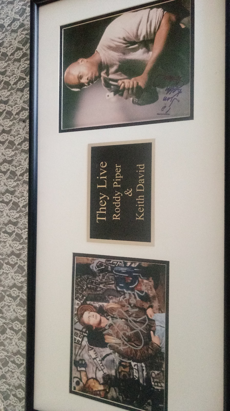 DUAL SIGNED They Live RARE Keith David RODDY PIPER Matted AUTOGRAPHED Framed COA