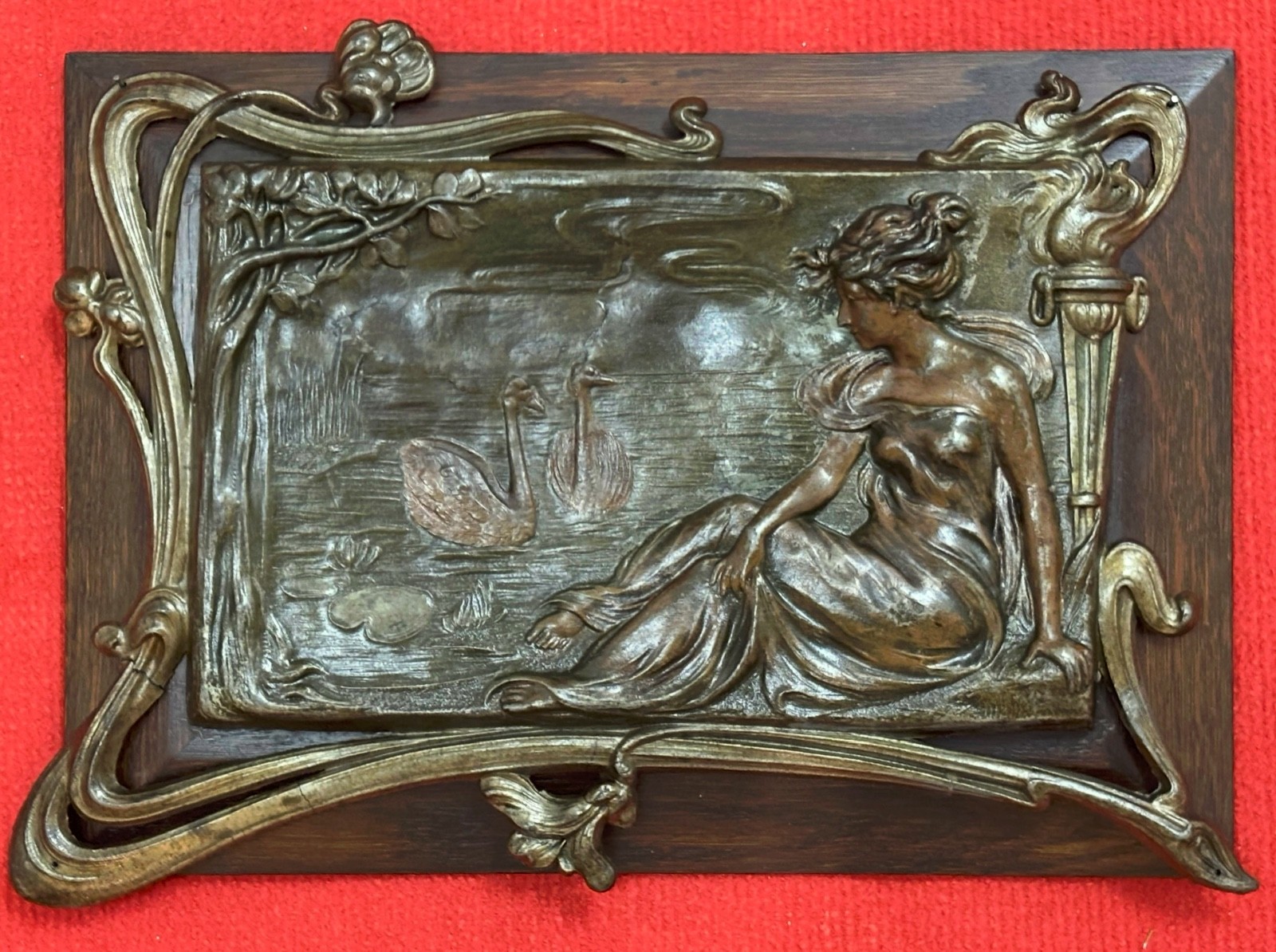 Antique Pair Plaques Art Nouveau , size 14 inch x 10 inch