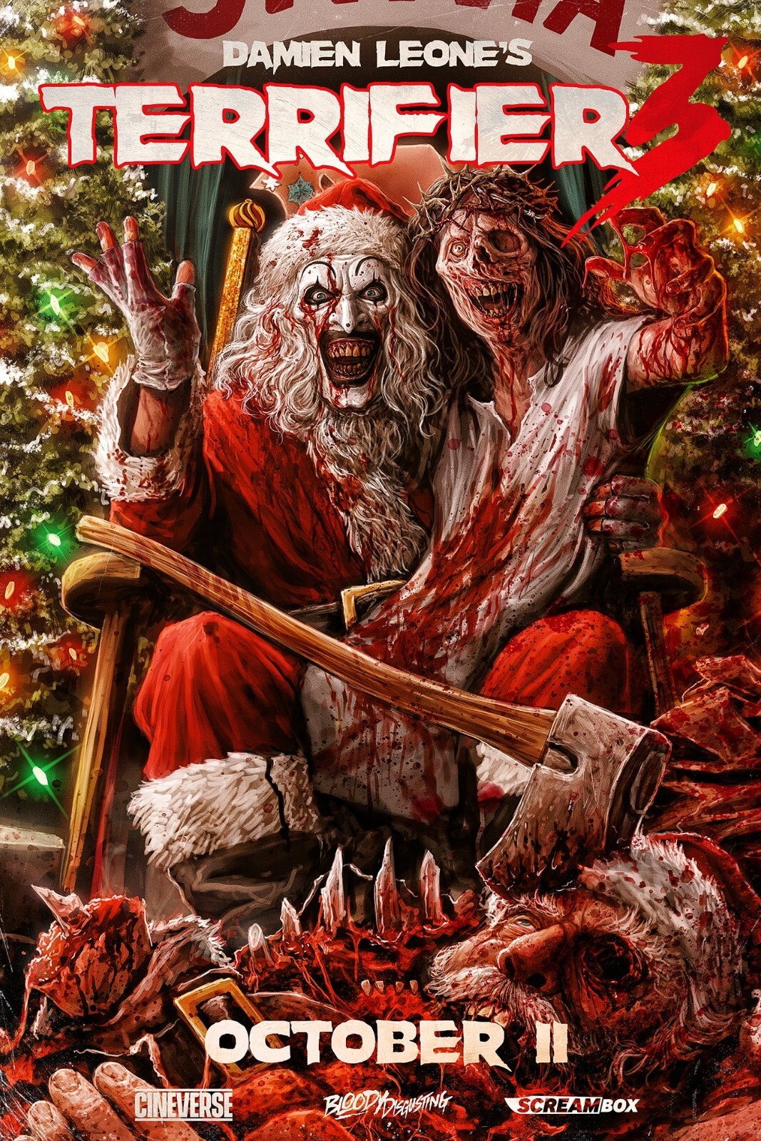 2023 Terrifier 3 Movie Poster 11X17 Art The Clown Halloween Killer Clown 🎅🤡🍿