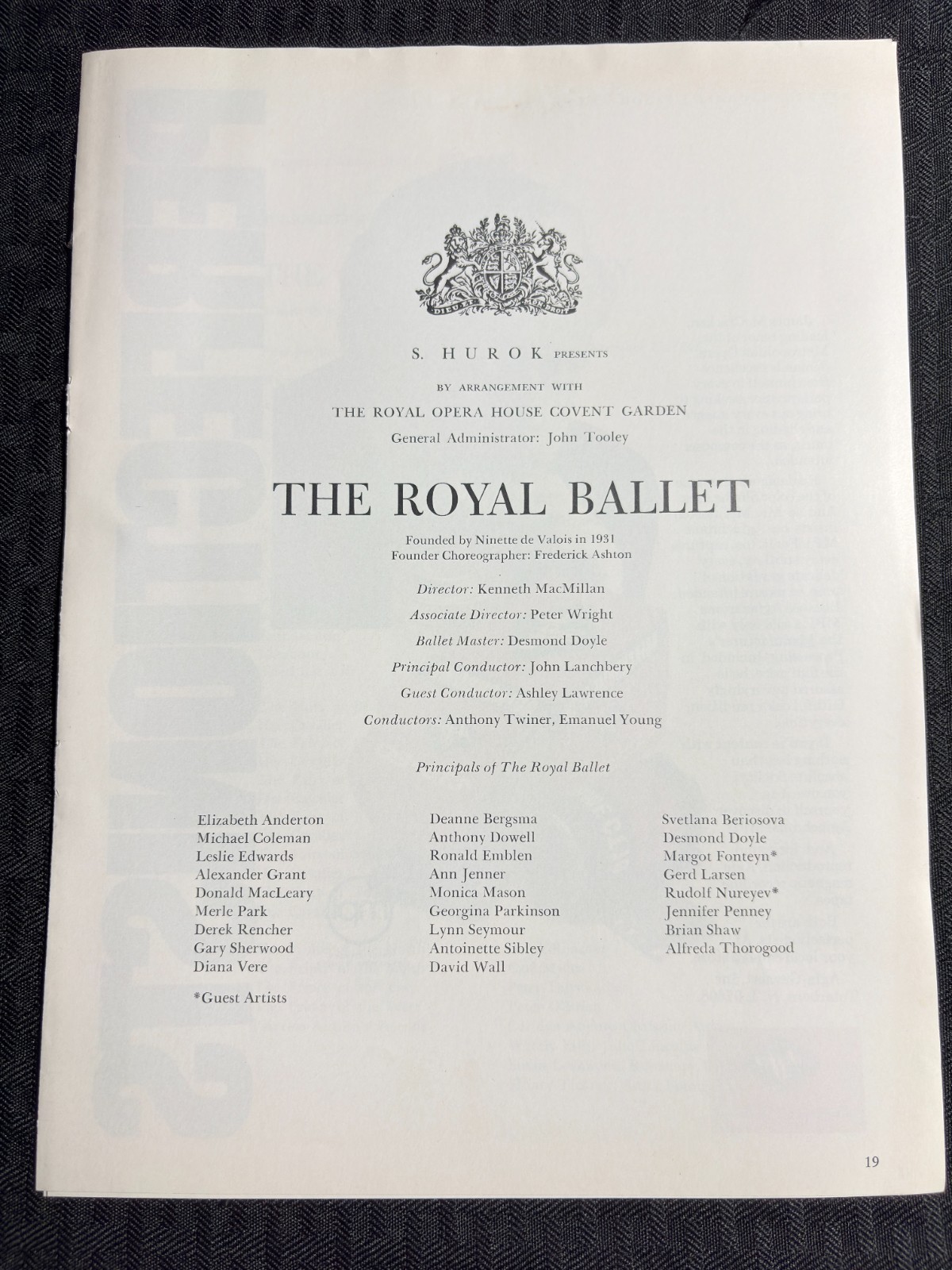 1972 May 11 THE ROYAL BALLET 8pg Program FN 6.0 The Sleeping Beauty
