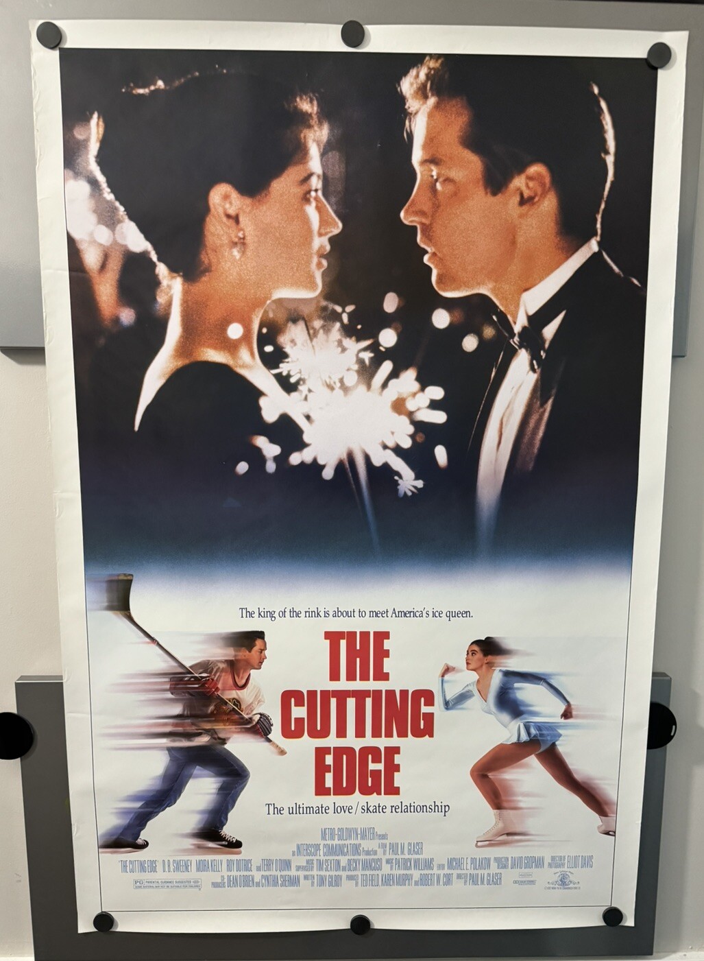 Vintage Original THE CUTTING EDGE 27″x41″ Movie Poster Single Sided 1992