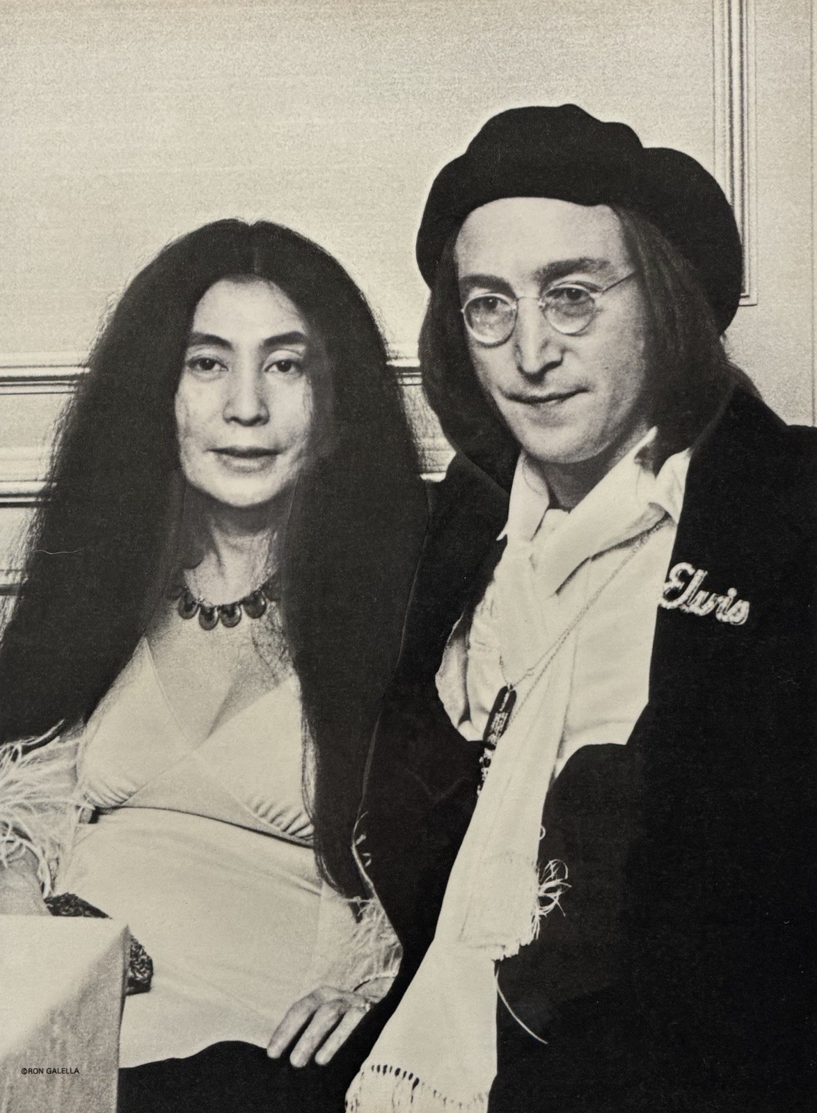 John Lennon & Yoko Ono, Beatles Music Icons Vintage 70’s Print Magazine Art