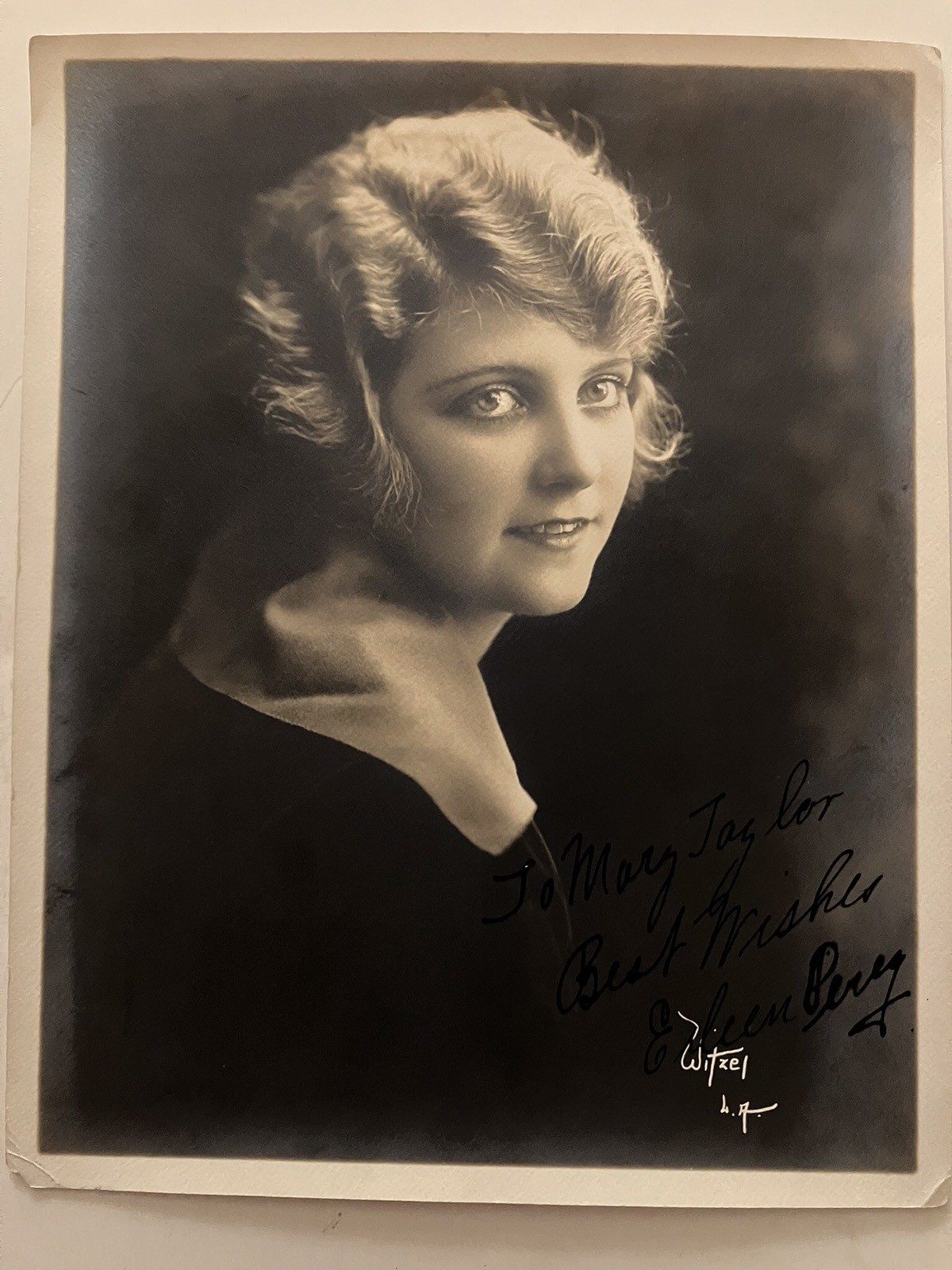 Early 1900’s Eileen Percy Moviestar Original Signature On Witzel Photo.