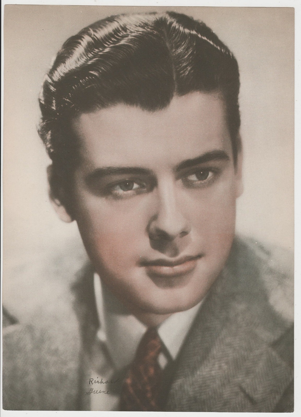 Richard Greene circa 1940 Color Toned Vintage Printed Photo 8 X 11-1/4