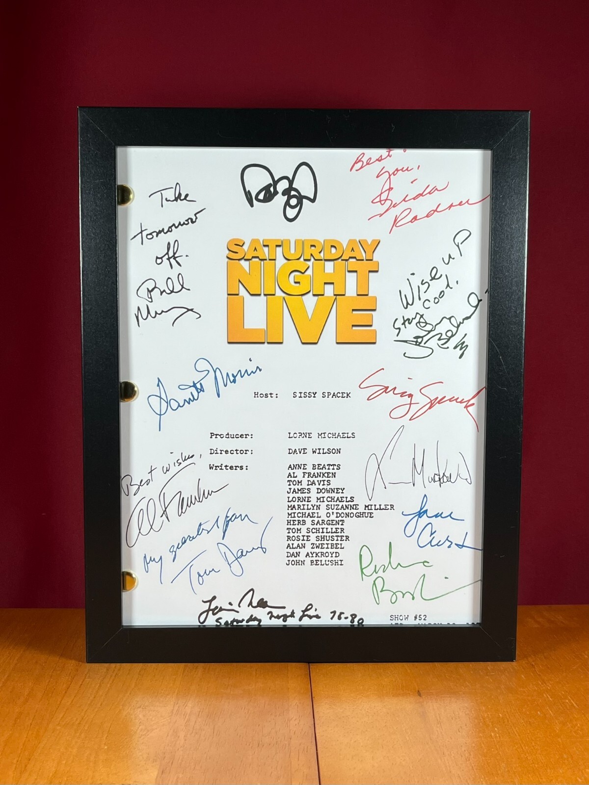 Saturday Night Live Script Signed- Autograph Reprints- Billy Murray John Belushi