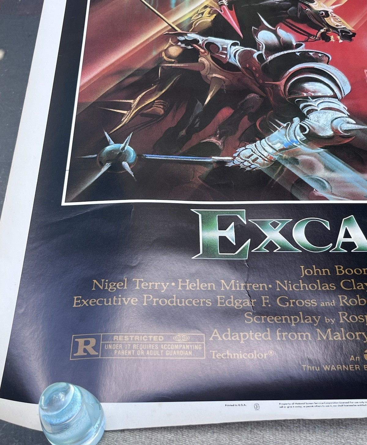 1981 Excalibur Original Large One Sheet Movie Theater Poster 40×60″ Warner Bros