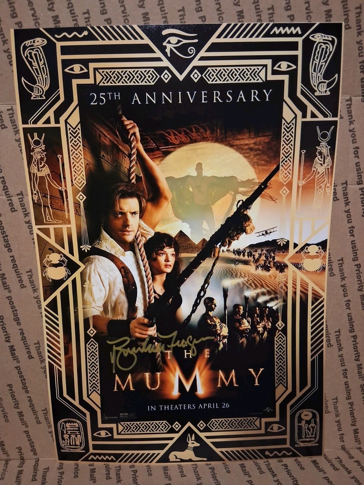 BRENDAN FRASER SIGNED AUTOGRAPHED 12X18 THE MUMMY PHOTO AUTO COA