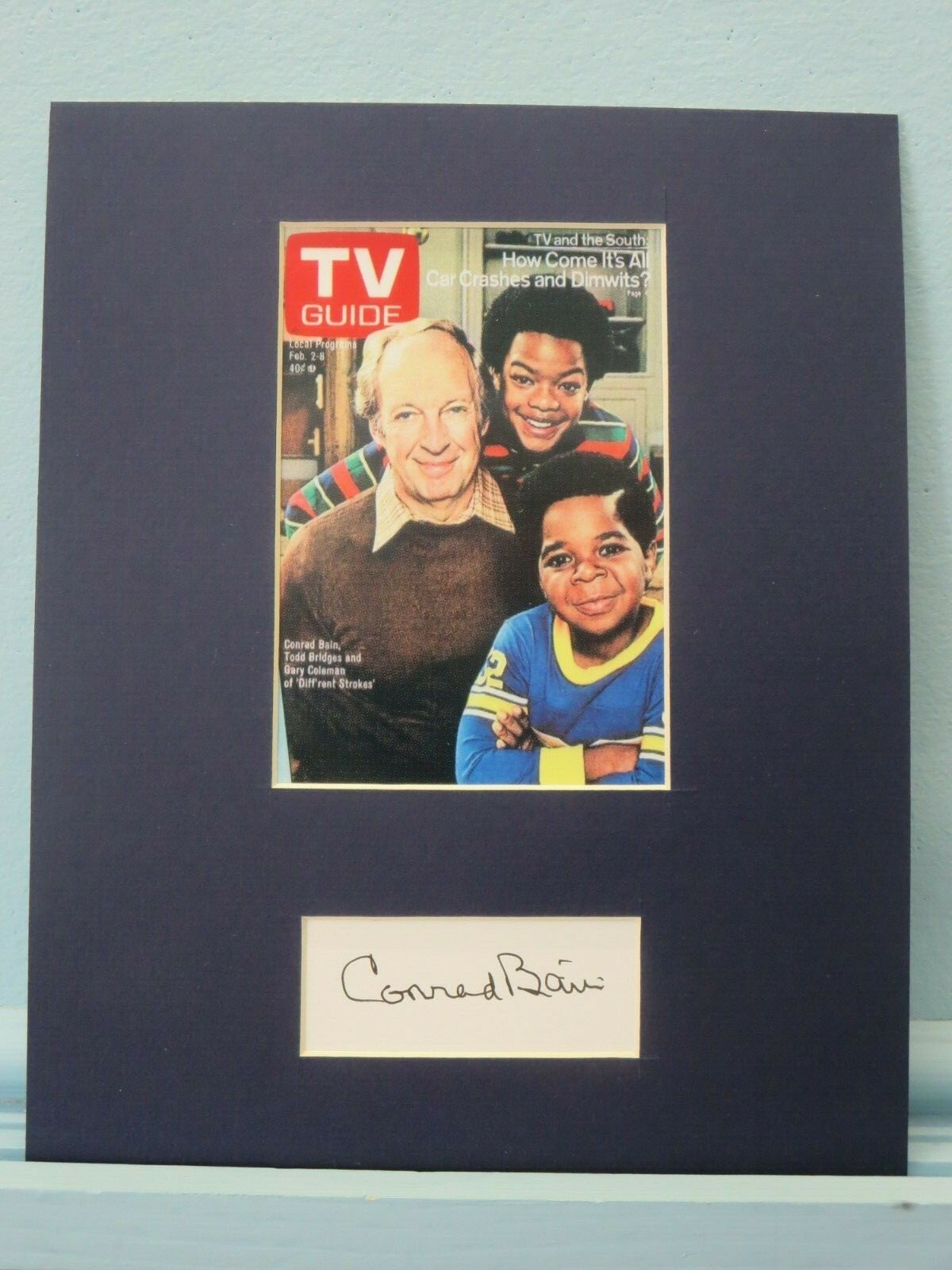 Gary Coleman in “Diff’rent Strokes” signed by Conrad Bain aka Phillip Drummond