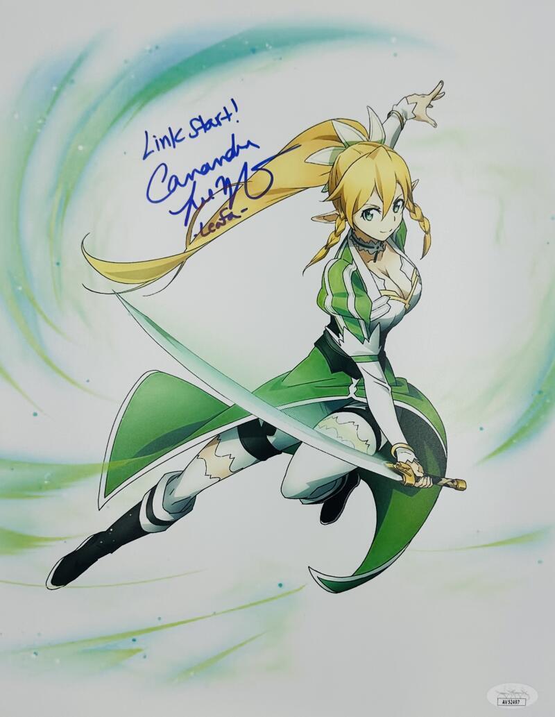 CASSANDRA LEE MORRIS SIGNED LEAFA SWORD ART ONLINE PHOTO ANIME AUTOGRAPH JSA 497