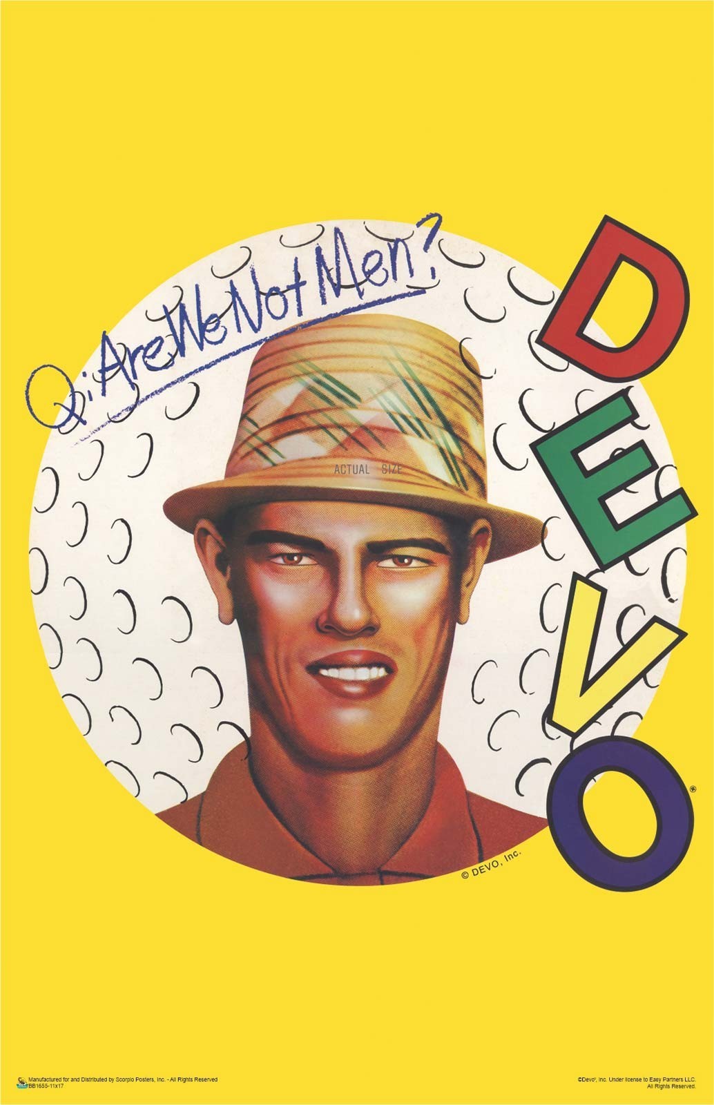 Devo – Are We Not Men? Mini Poster – 11″ x 17″ (New Wave Band Music Merch 80s)