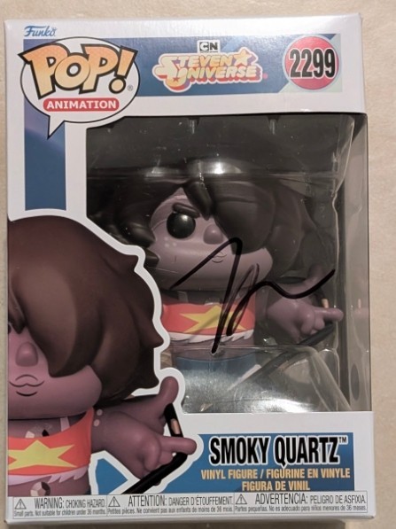 NATASHA LYONNE signed FUNKO POP Steven Universe JSA Coa SMOKY QUARTZ