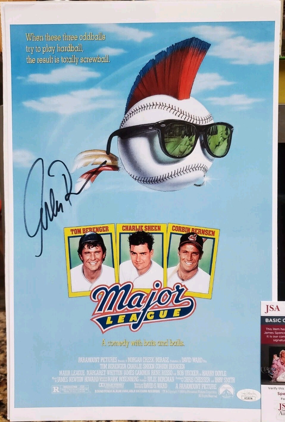 NICE Autographed Corbin Bernsen 11×17 Major League Movie Poster JSA COA