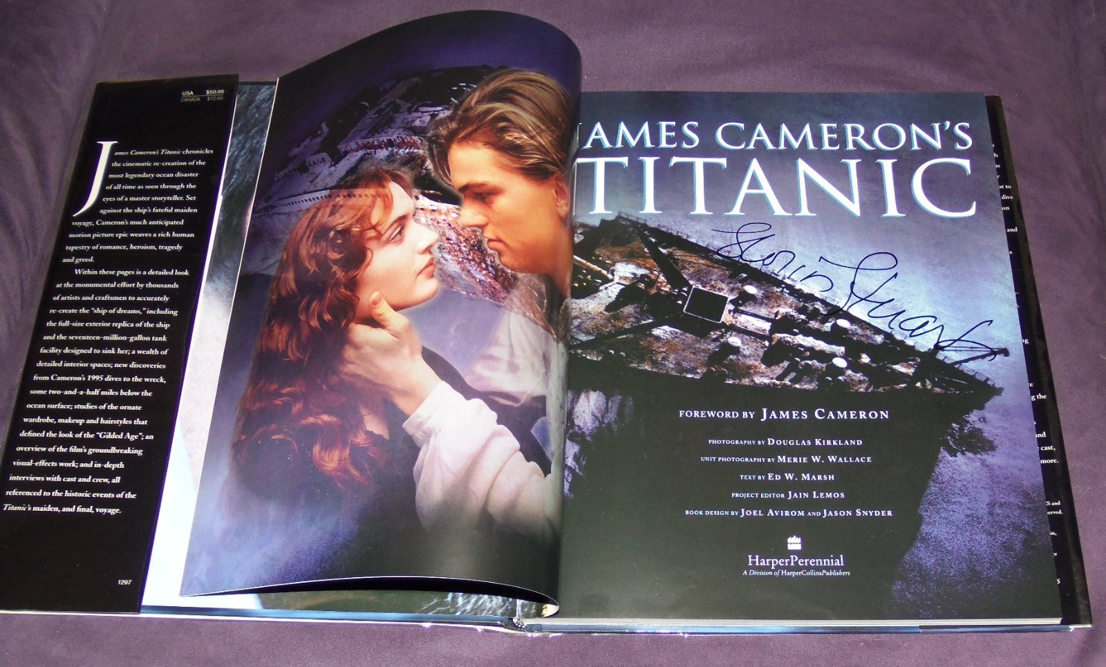 TITANIC film coffee-table book signed 3 cast Gloria Stuart Kathy Bates Fox RARE