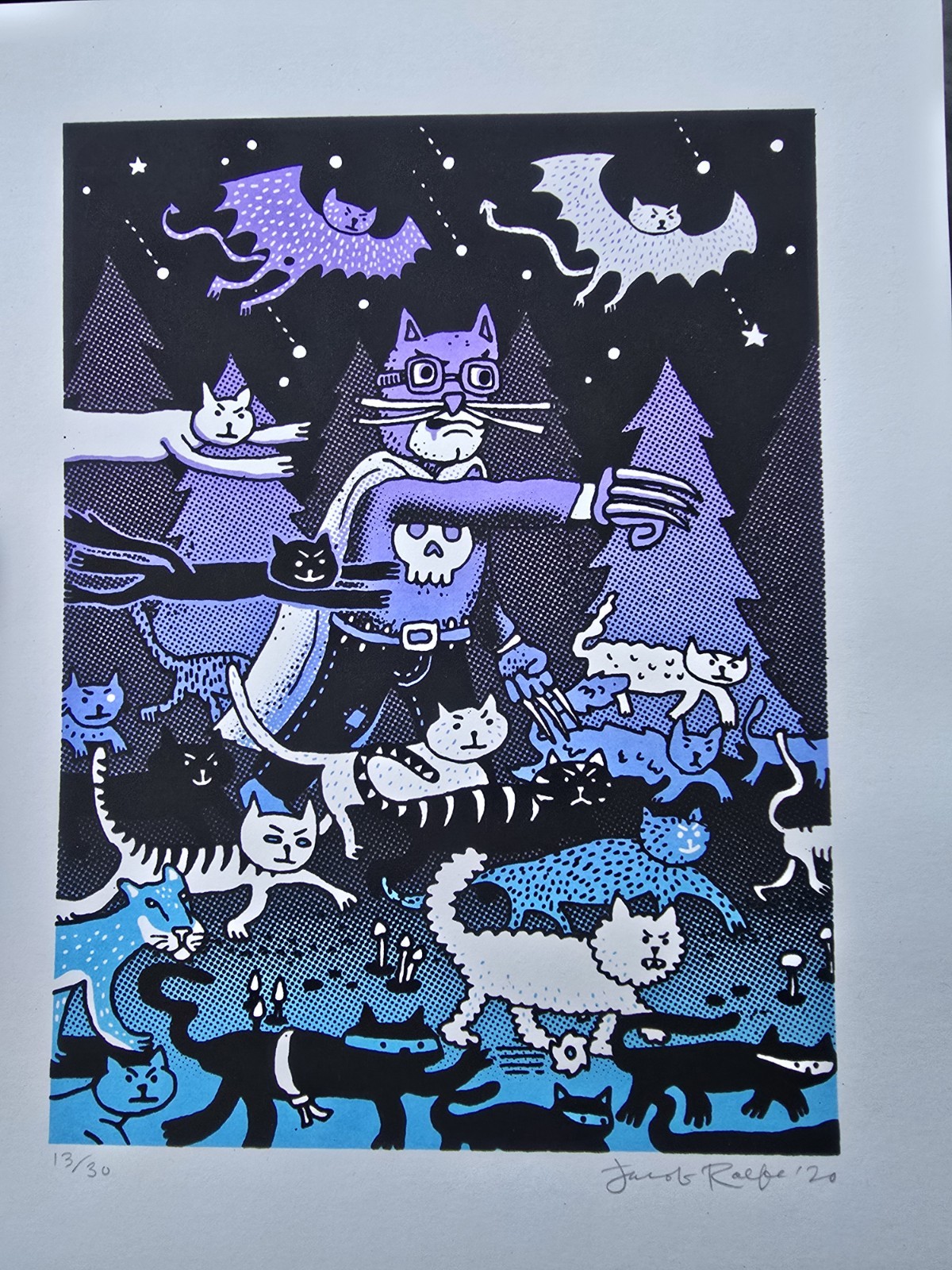 11″x9″ Cat Army Screen Print By Jacob Rolfe Of Trailer Park Boys #13/20 Signed