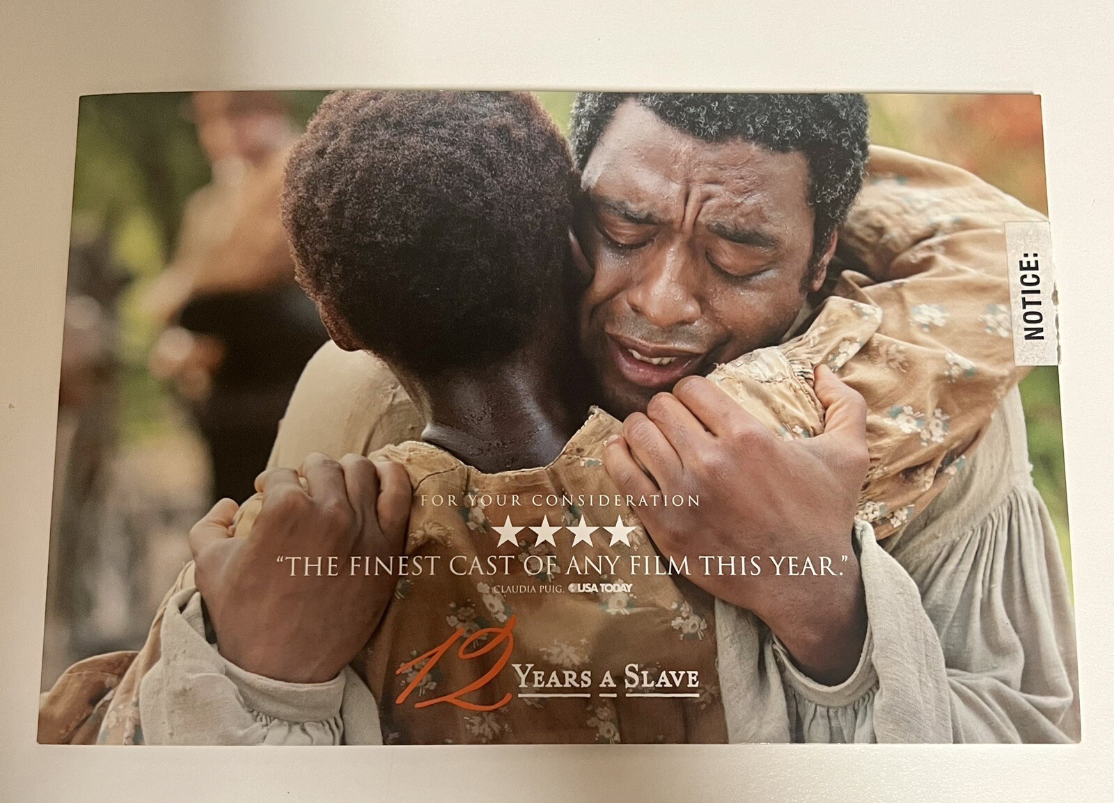 12 Years A Slave, For Your Consideration FYC DVD Academy Awards Screener, 2013