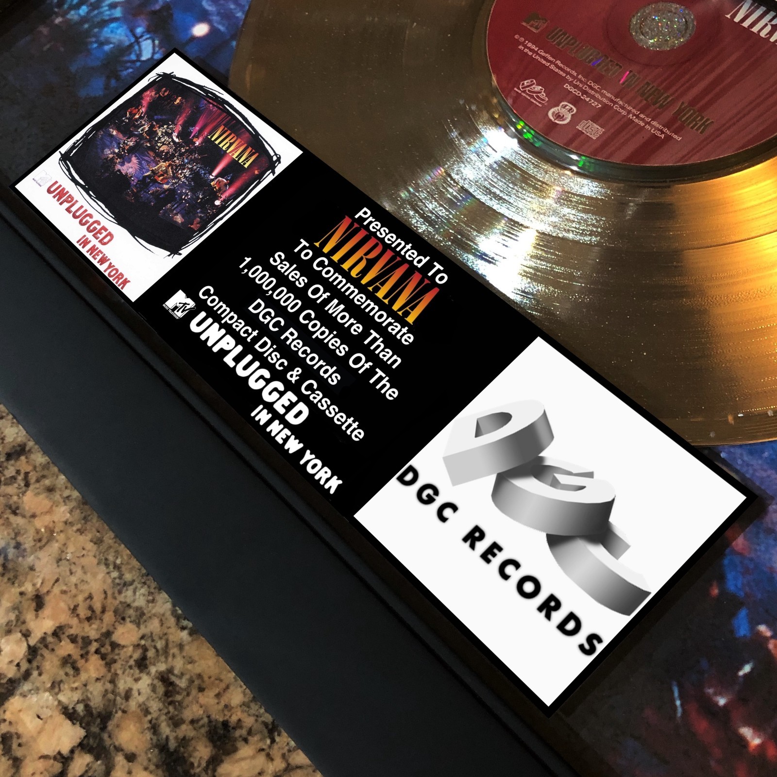 NIRVANA ( MTV Unplugged In New York ) Platinum Music Award Vinyl LP Record CD