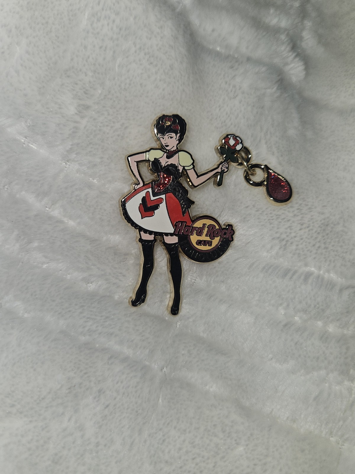 Hard Rock Cafe Honolulu Hawaii Girl Pin w/ Dangle