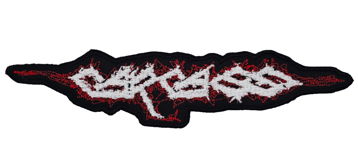 CARCASS RED AND WHITE LOGO (shaped logo) EMBROIDERED PATCH