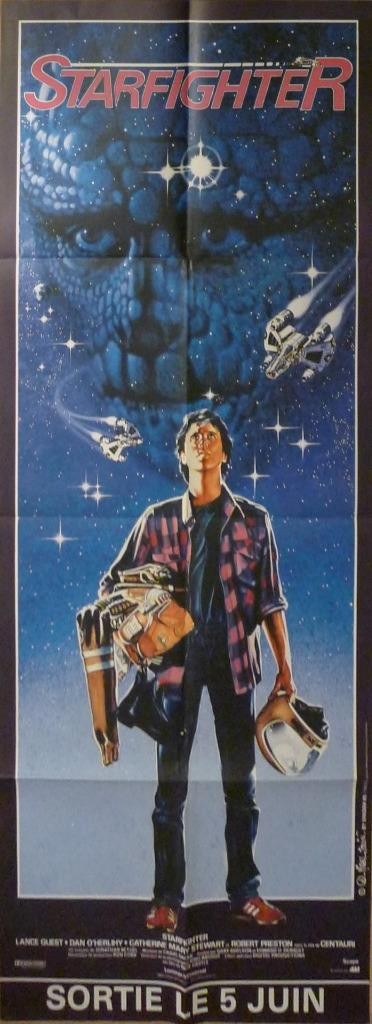 THE LAST STARFIGHTER – RARE ORIGINAL DOOR PANEL FRENCH MOVIE POSTER