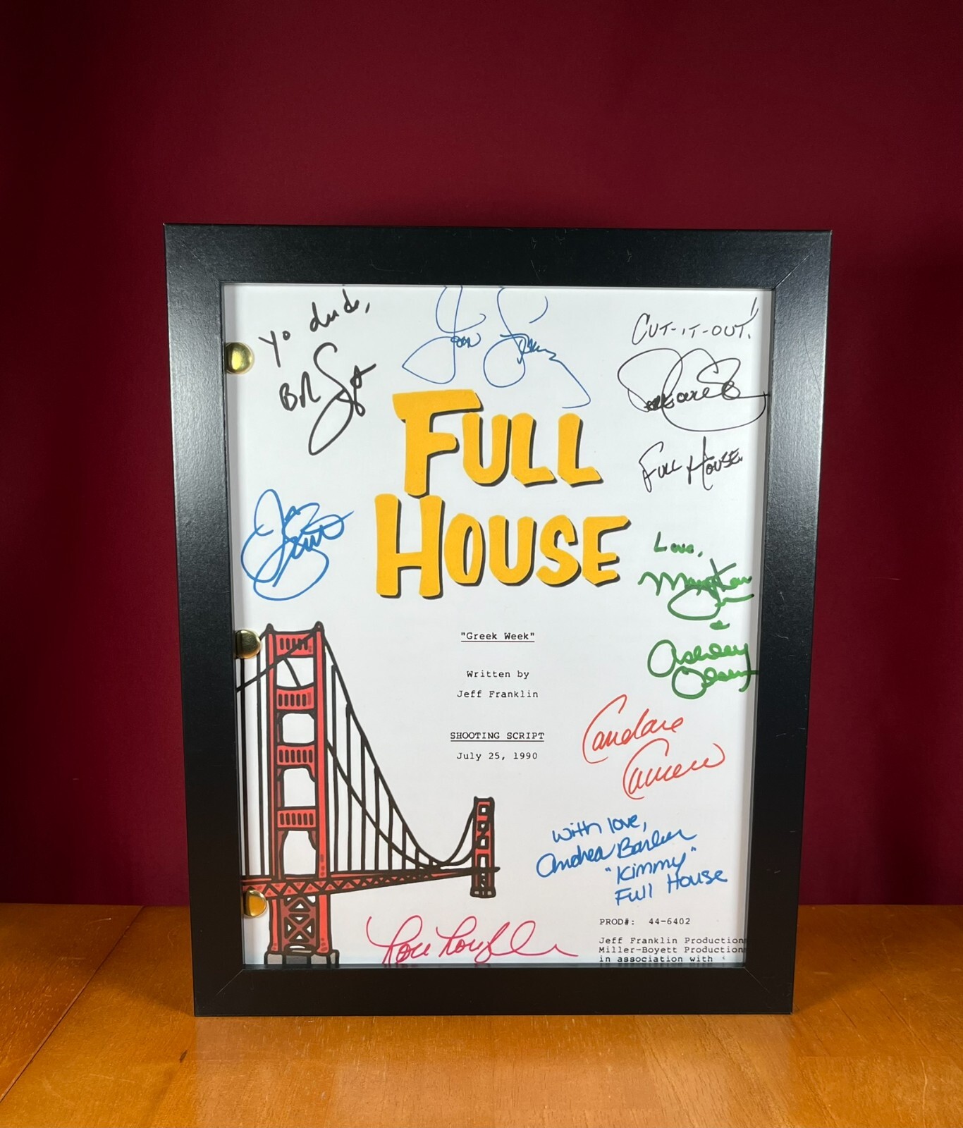 Full House Script Signed- Autograph Reprints- The Tanner Family