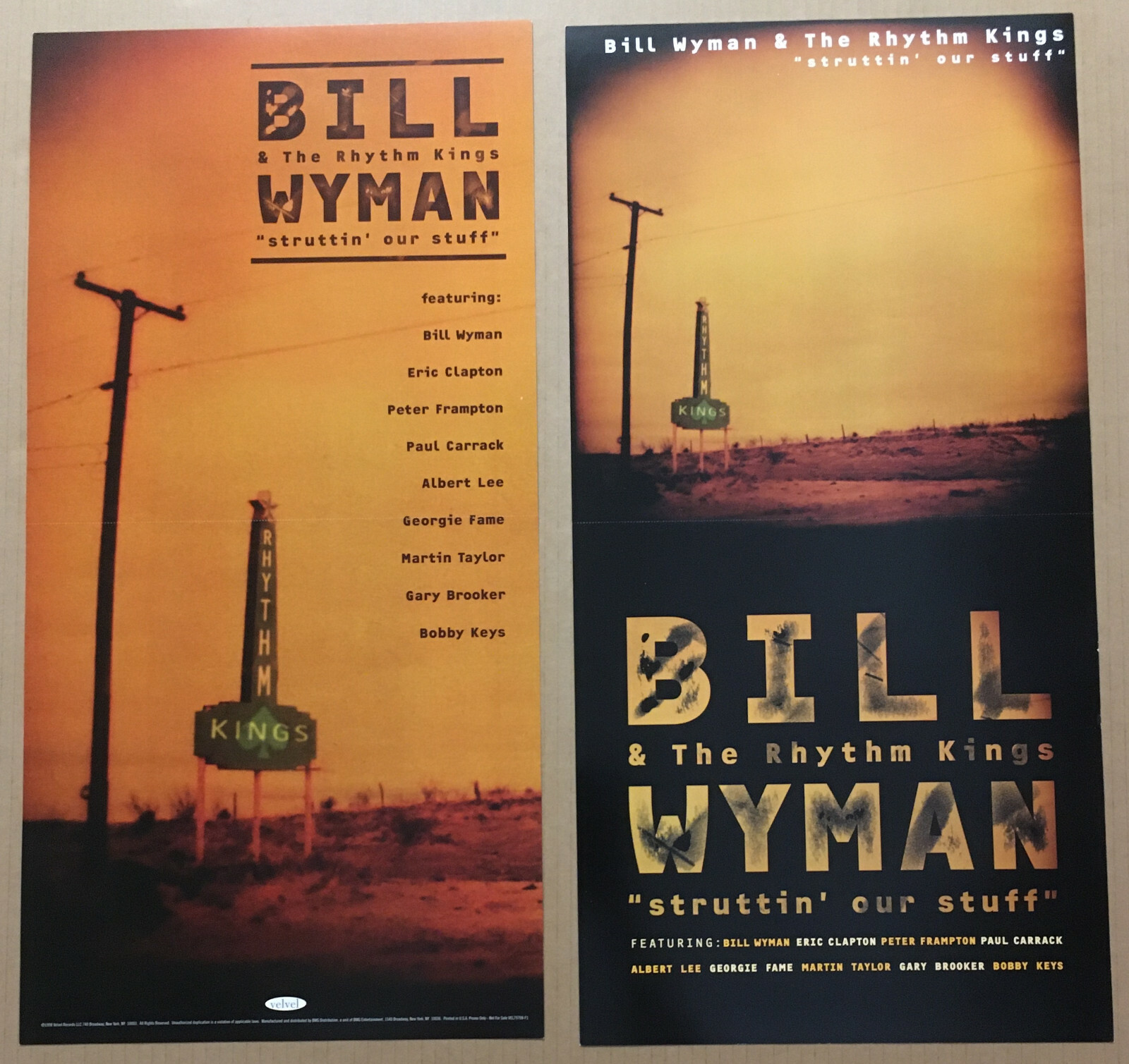 Rolling Stones BILL WYMAN Rare 1998 DOUBLE SIDED PROMO POSTER FLAT for Stuff CD