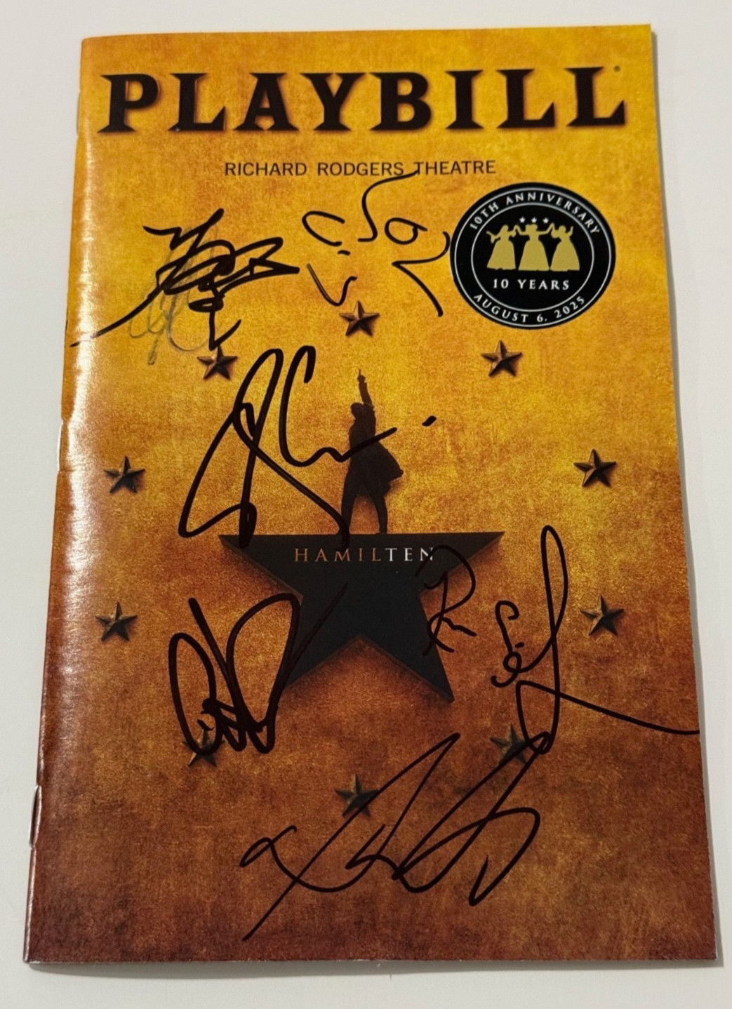 Hamilton Hamilten Broadway signed Playbill 8/6/25 Lin Manuel Miranda +5