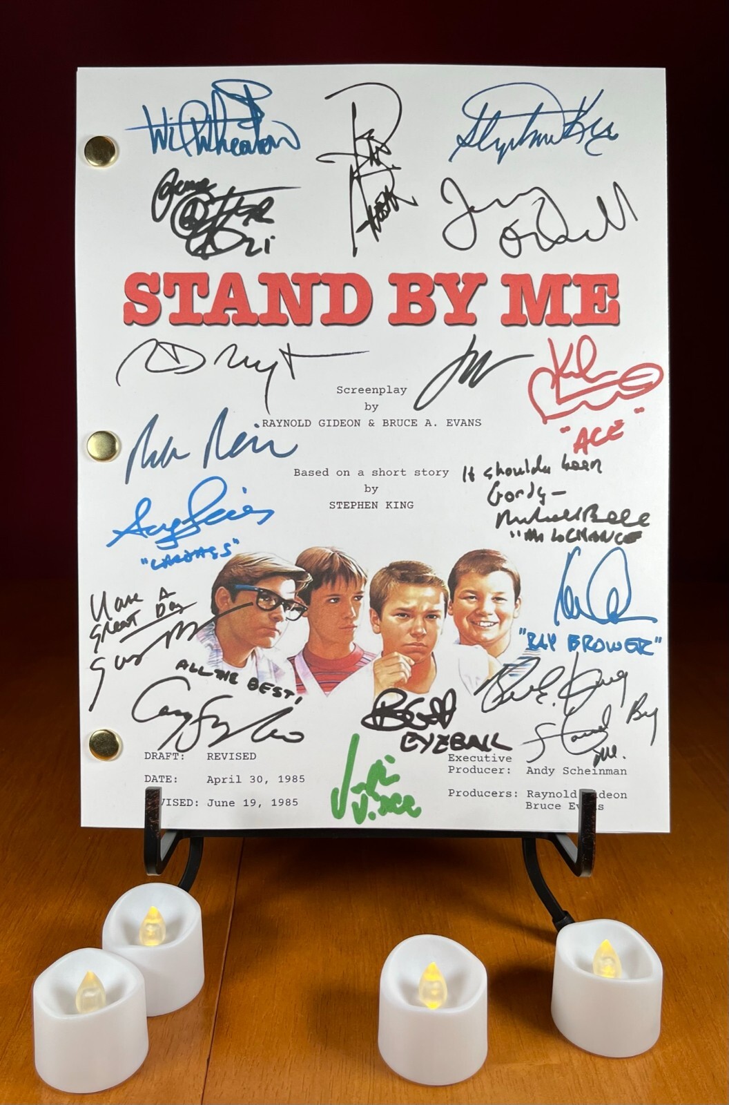 Stand By Me Script Signed- Autograph Reprints – Full Script – 103 Pages