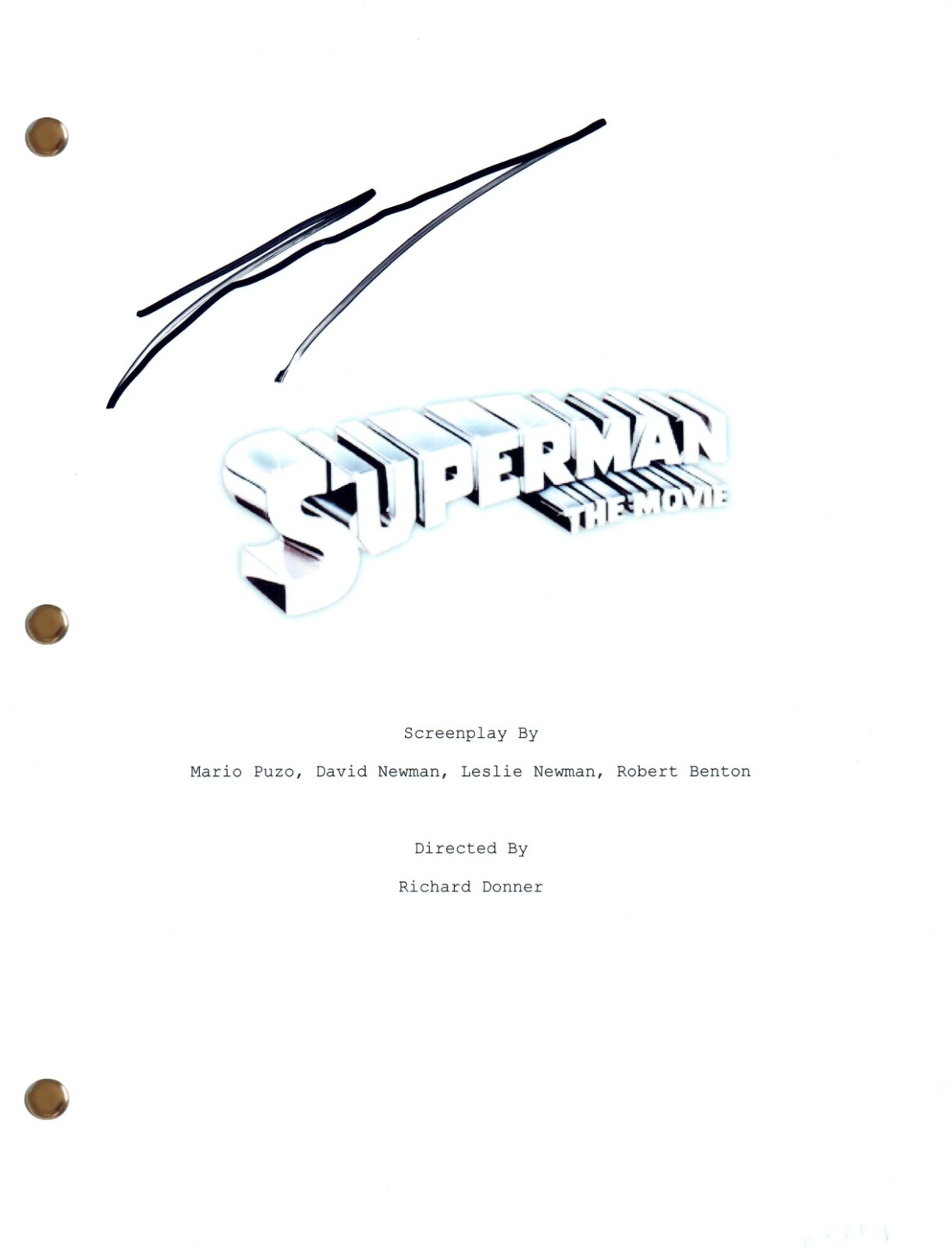 Ilya Salkind Signed Autograph Superman: The Movie Script Screenplay Producer COA