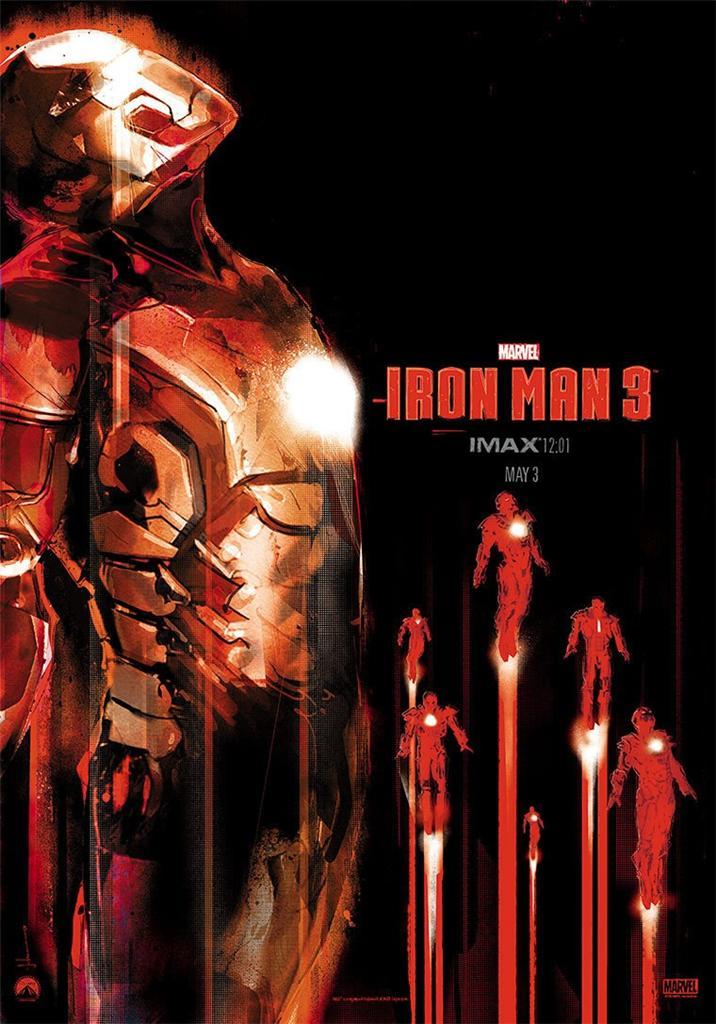 IRON MAN 3 IMAX Original Promo Movie Poster Midnight Rare ROBERT DOWNEY JR.