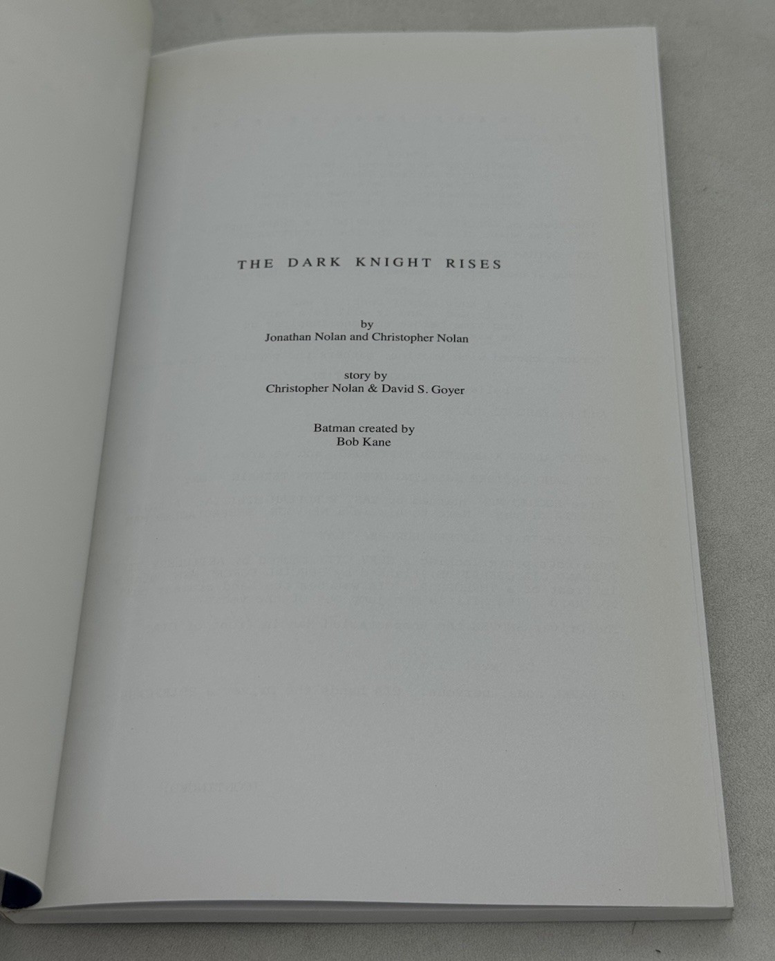 The Dark Knight Rises FYC Script Screenplay 2012 Christopher Nolan Batman PROMO