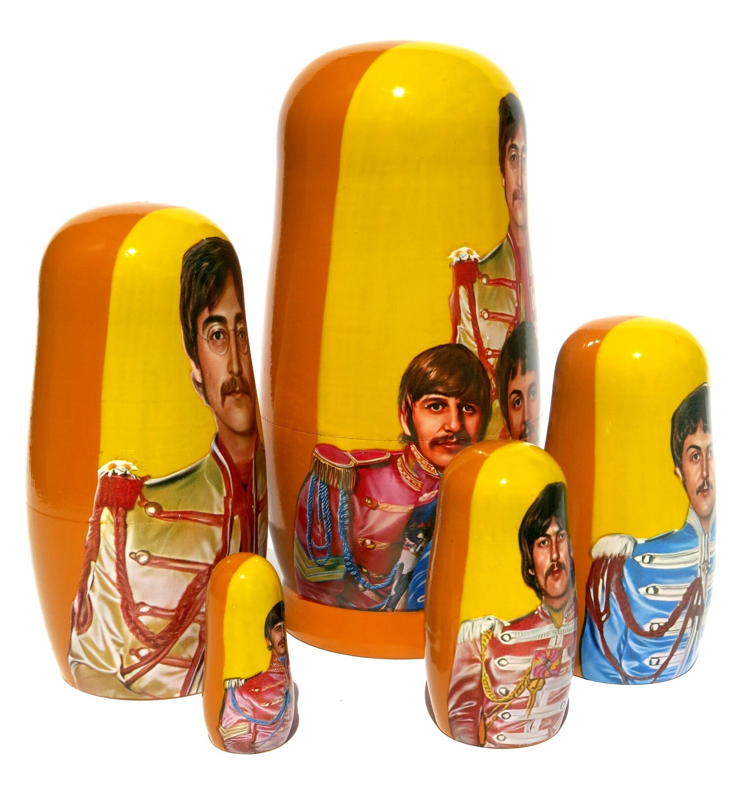 Beatles SGT. Pepper’s 5 PC Russian Style Nesting Dolls, Stacking Egg Toy Set