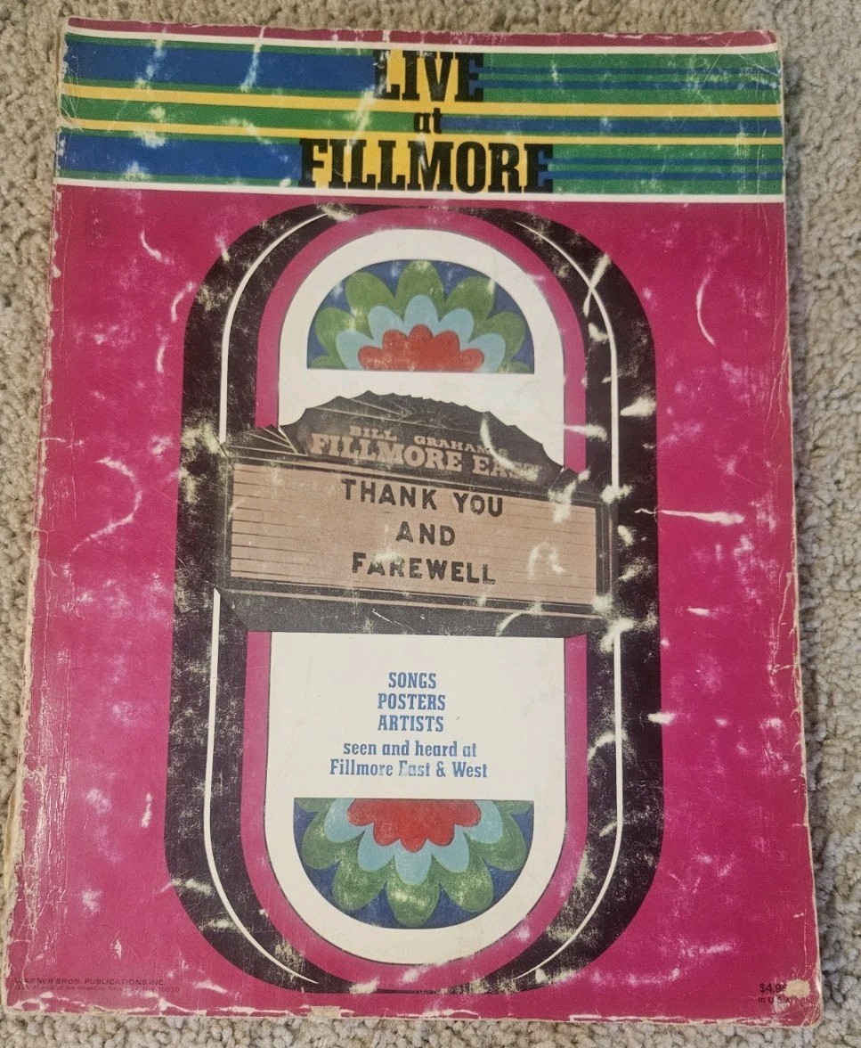 LIVE AT FILLMORE rare sheet music songbook (with 10 great poster reproductions)