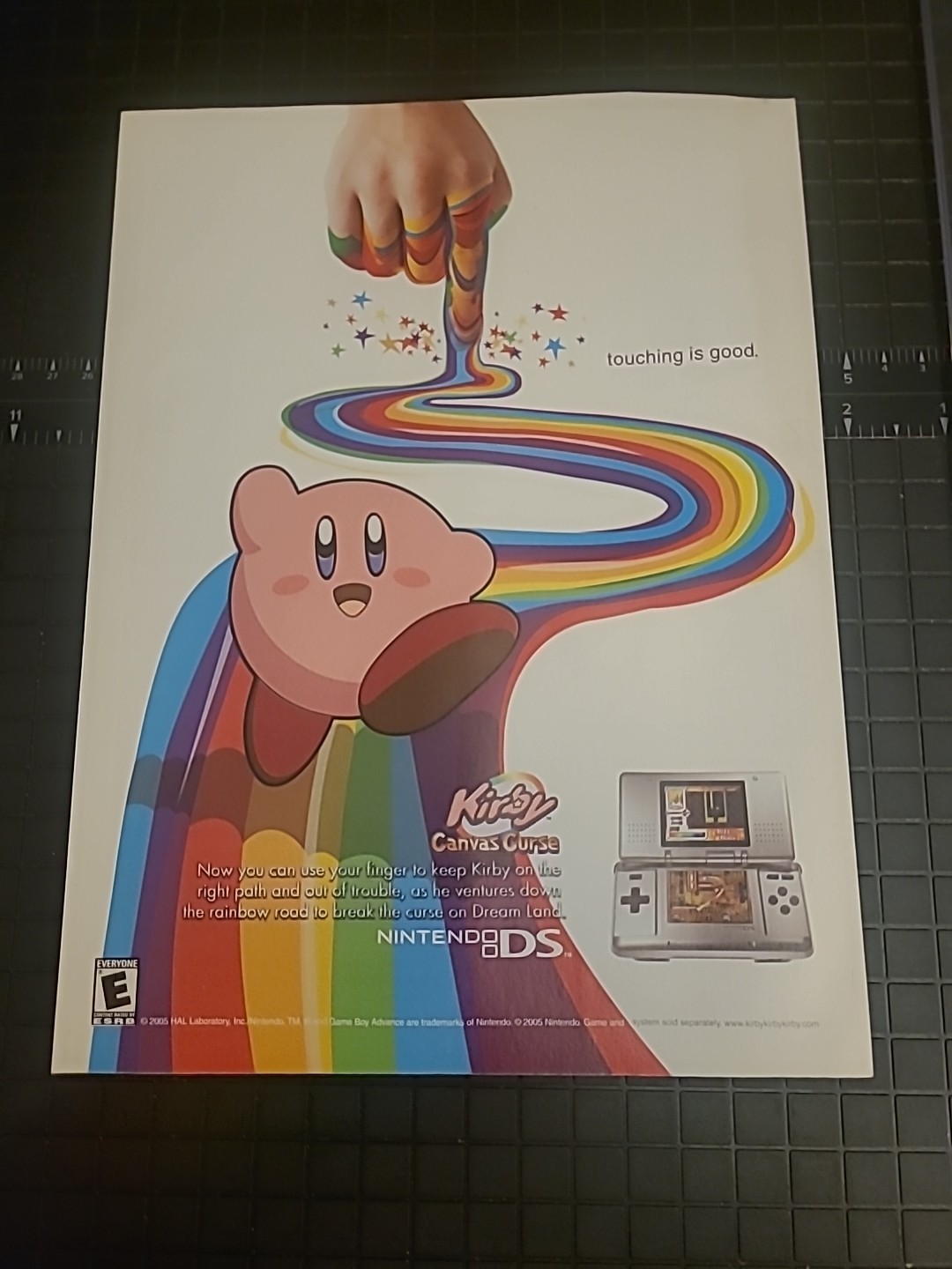 Kirby Canvas Curse Nintendo DS 2005 Vintage Print Ad 8×11 Great To Frame