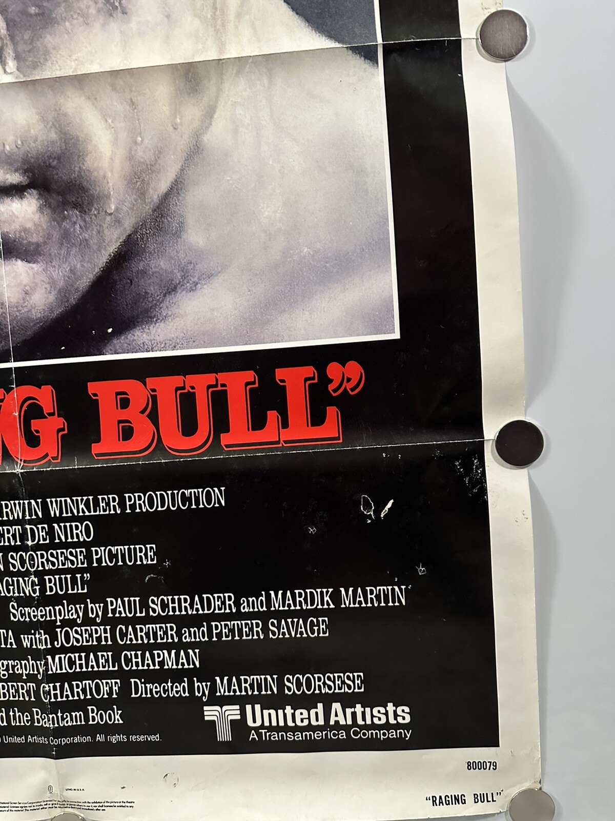 Original 1980 Raging Bull One Sheet Movie Poster 27X41 Inches – Folded