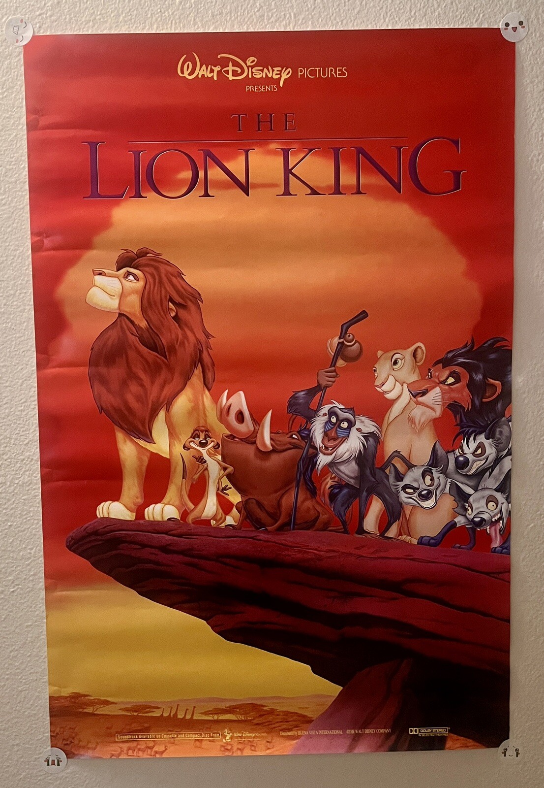 Walt Disney’s The Lion King movie poster print: 17 x 26 inches Vintage