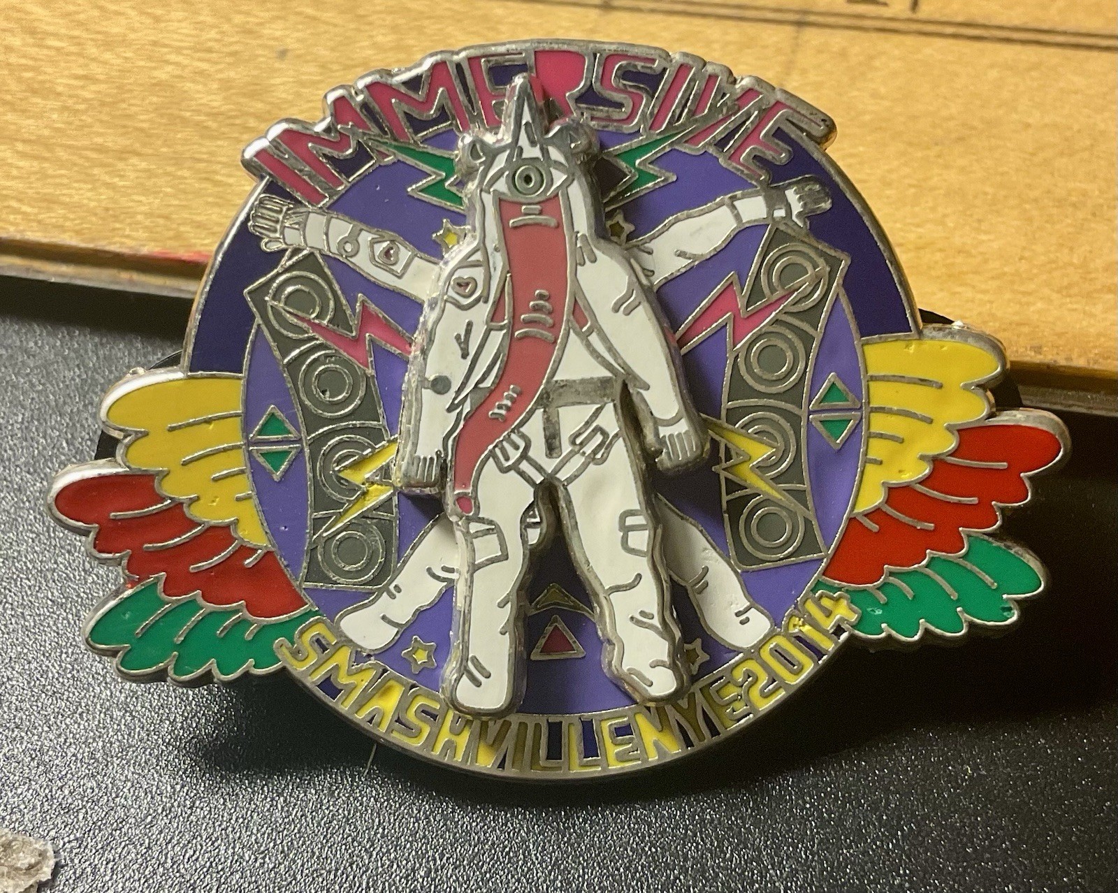 Bassnectar Logo Enamel Music Pin EDM Festival Smashville NY 2014 43/100 Spinning