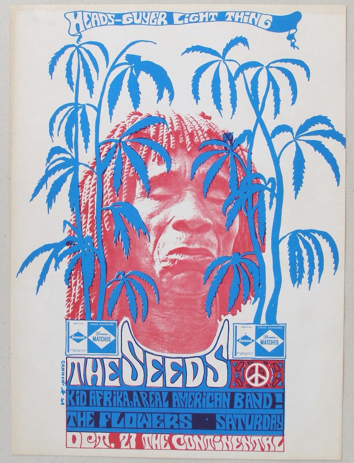 THE SEEDS, 1967 Concert Poster, Continental Ballroom, Santa Clara. Art: Cannon