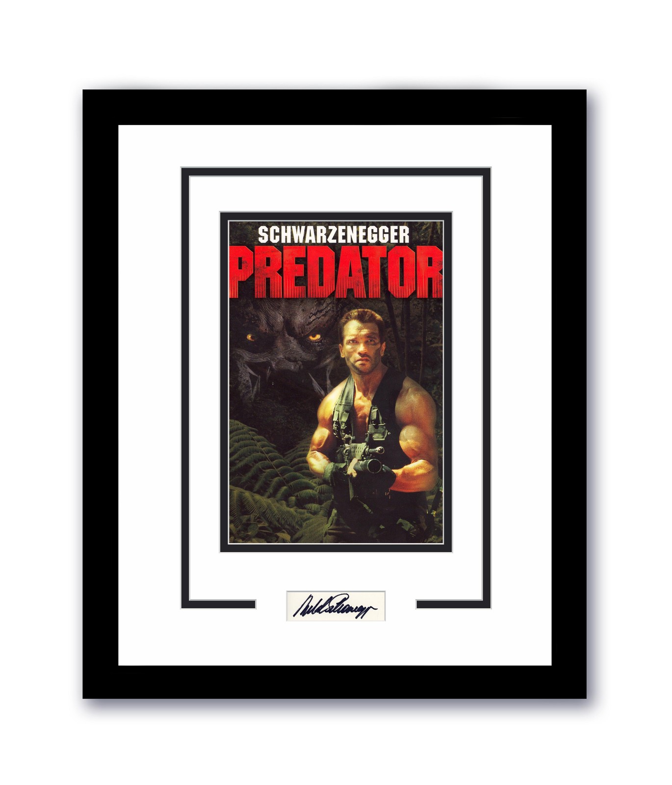 Predator Arnold Schwarzenegger Autographed Signed 16×20 Framed Photo ACOA