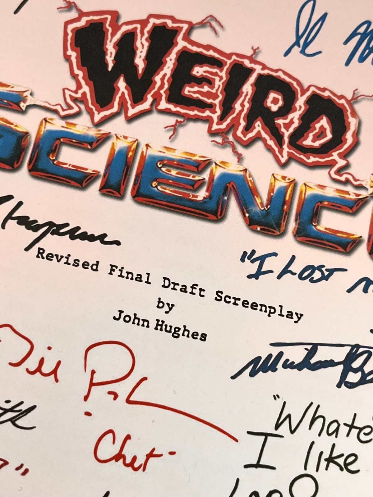 Weird Science Script Signed- Autograph Reprints- 132 Pages- John Hughes