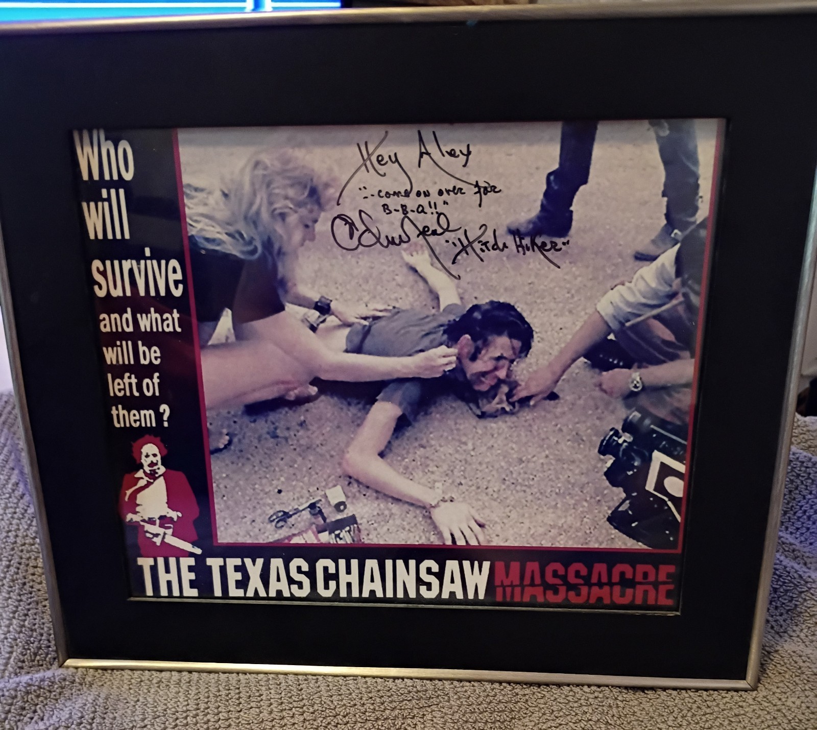The Texas Chainsaw Massacre Signed By Edwin Neal (Hitch Hiker) 1974