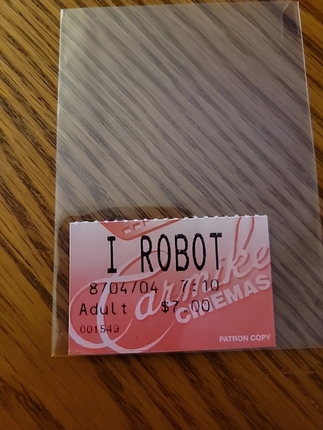 2004 I Robot Movie Ticket Stub Sci Fi Action Will Smith Del Spooner Hologram