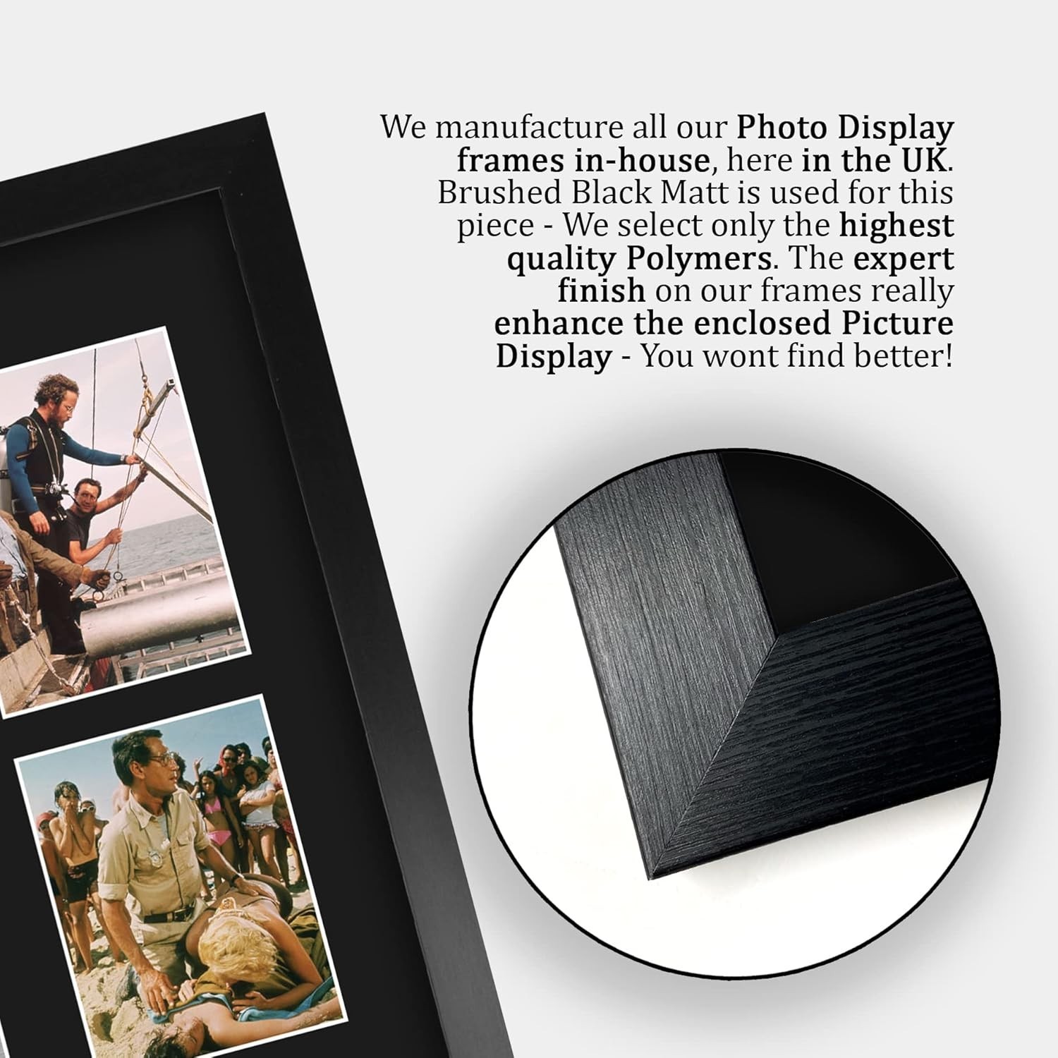 Jaws Signed Autographed 16×12 Framed Montage – Ideal Gift for Movie Lovers