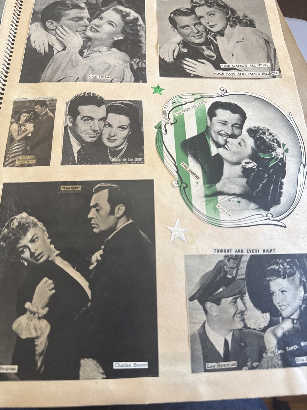 VTG Handmade Movie Star Celebrity Magazine Clippings Scrapbook 40s 30s 72 Pages