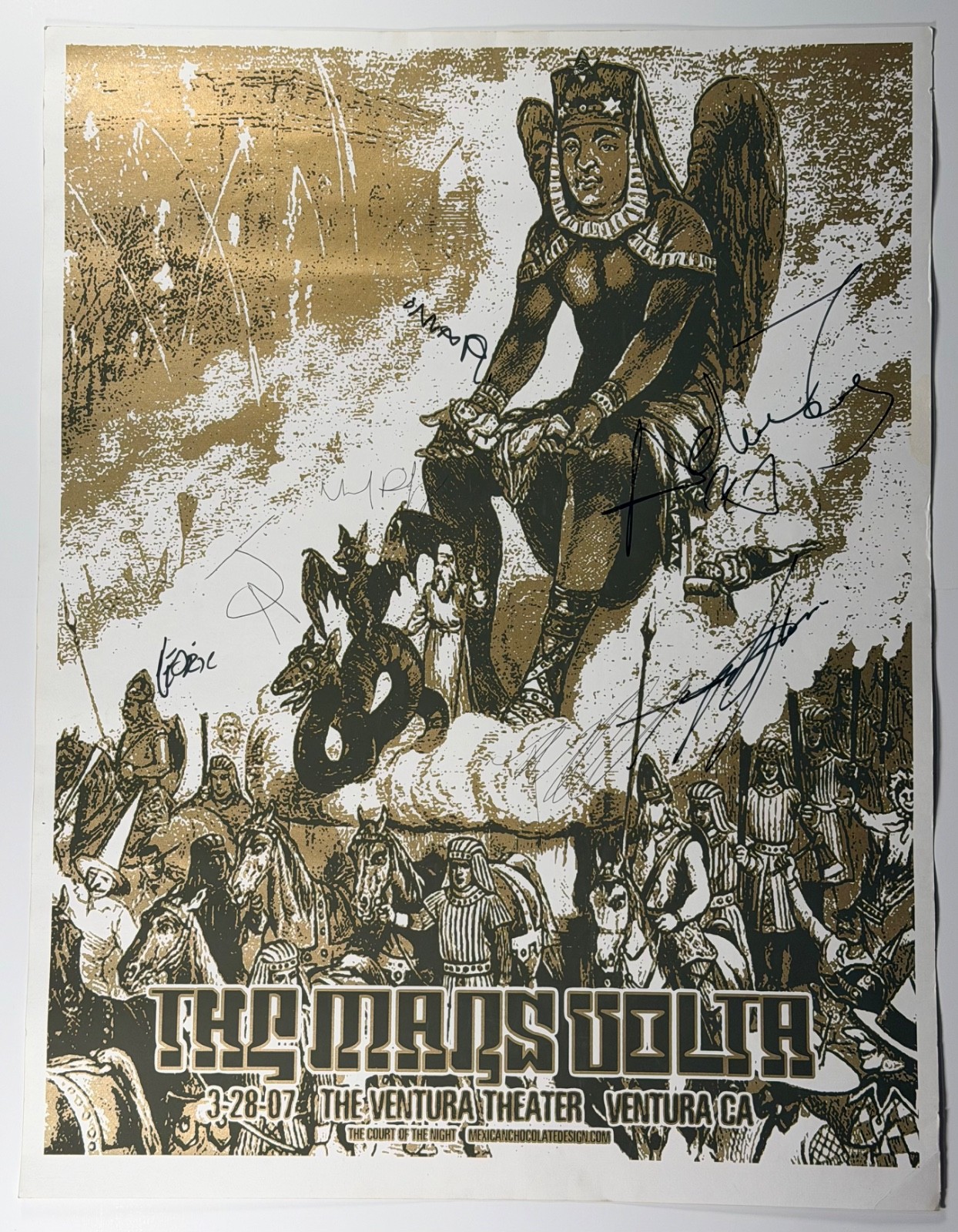 The Mars Volta Signed 2007 Ventura Theater Concert Poster 23×18
