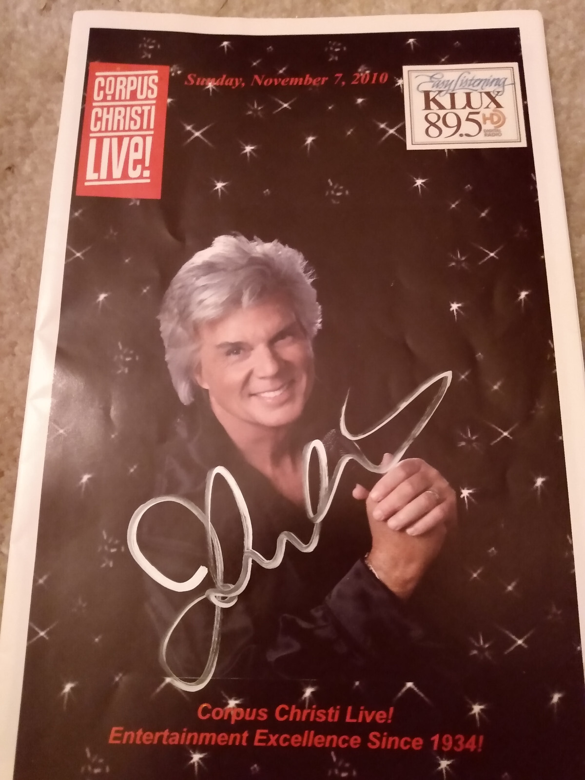 Singer John Davidson’s Autographed Program