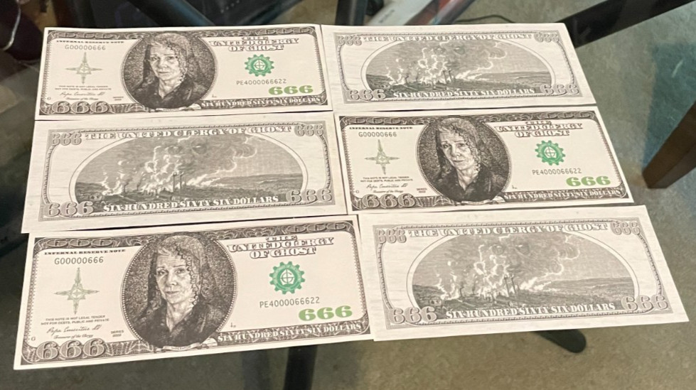 GHOST – lot of SIX – 666 Bills – The United Clergy of Ghost – Papa Emeritus