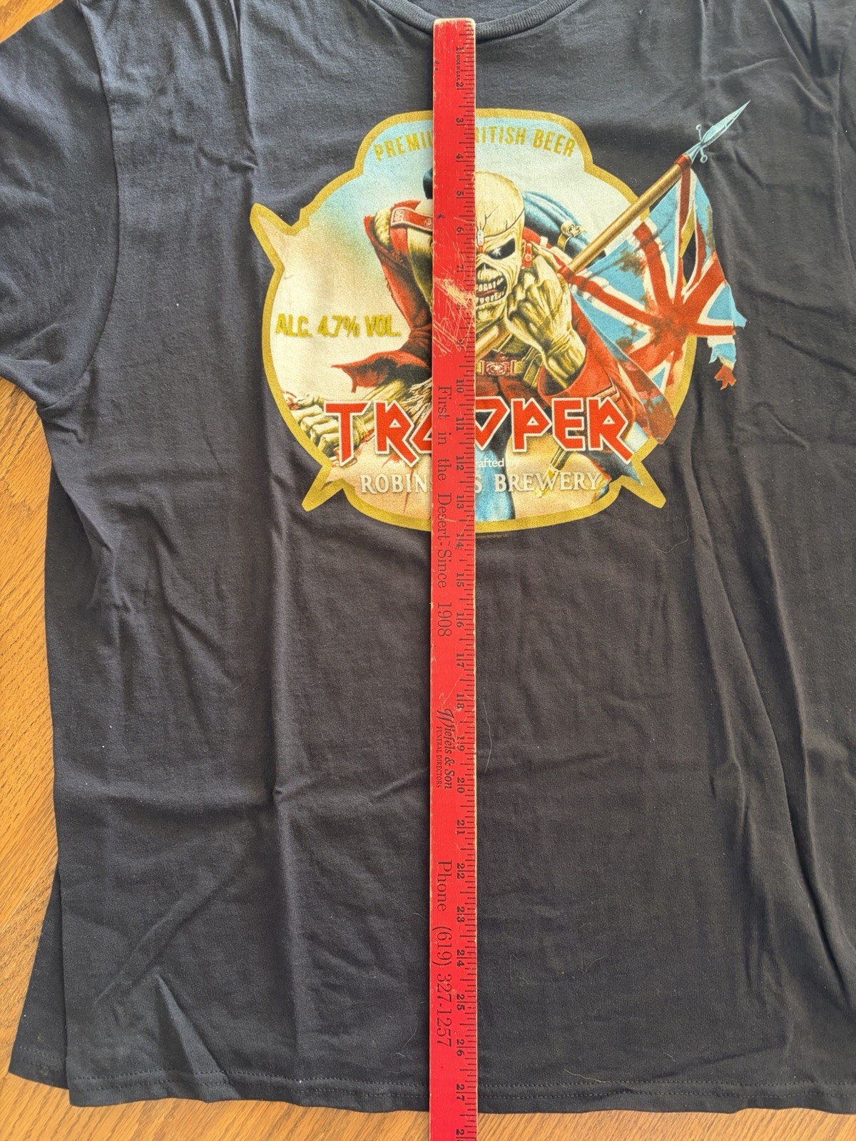 Iron Maiden 2014 Trooper premium British beer pints t-shirt XL Robinsons Brewery