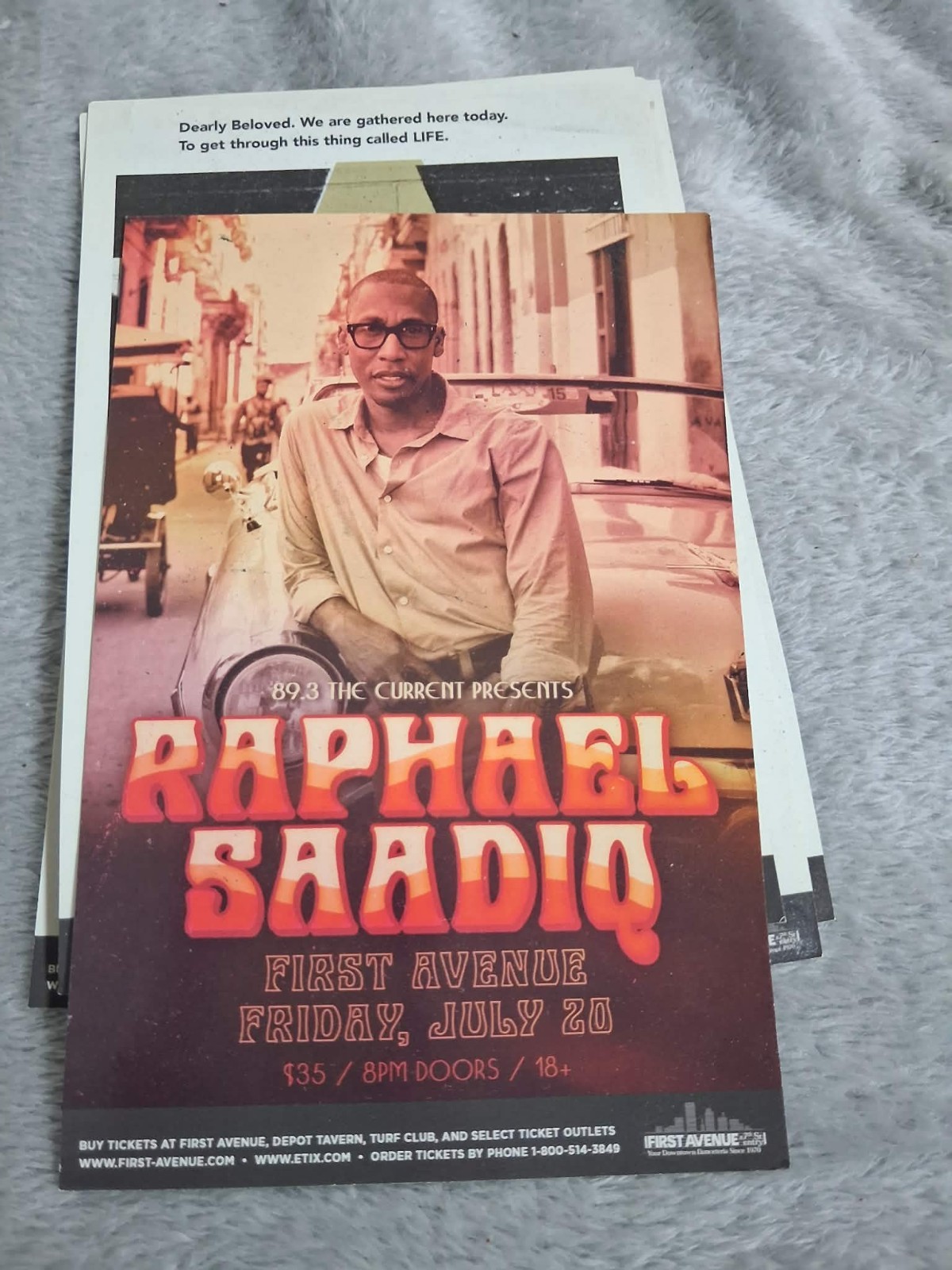 RARE Prince / First Avenue Tribute Flyers / Raphiel Sadiq On Oppisite Side