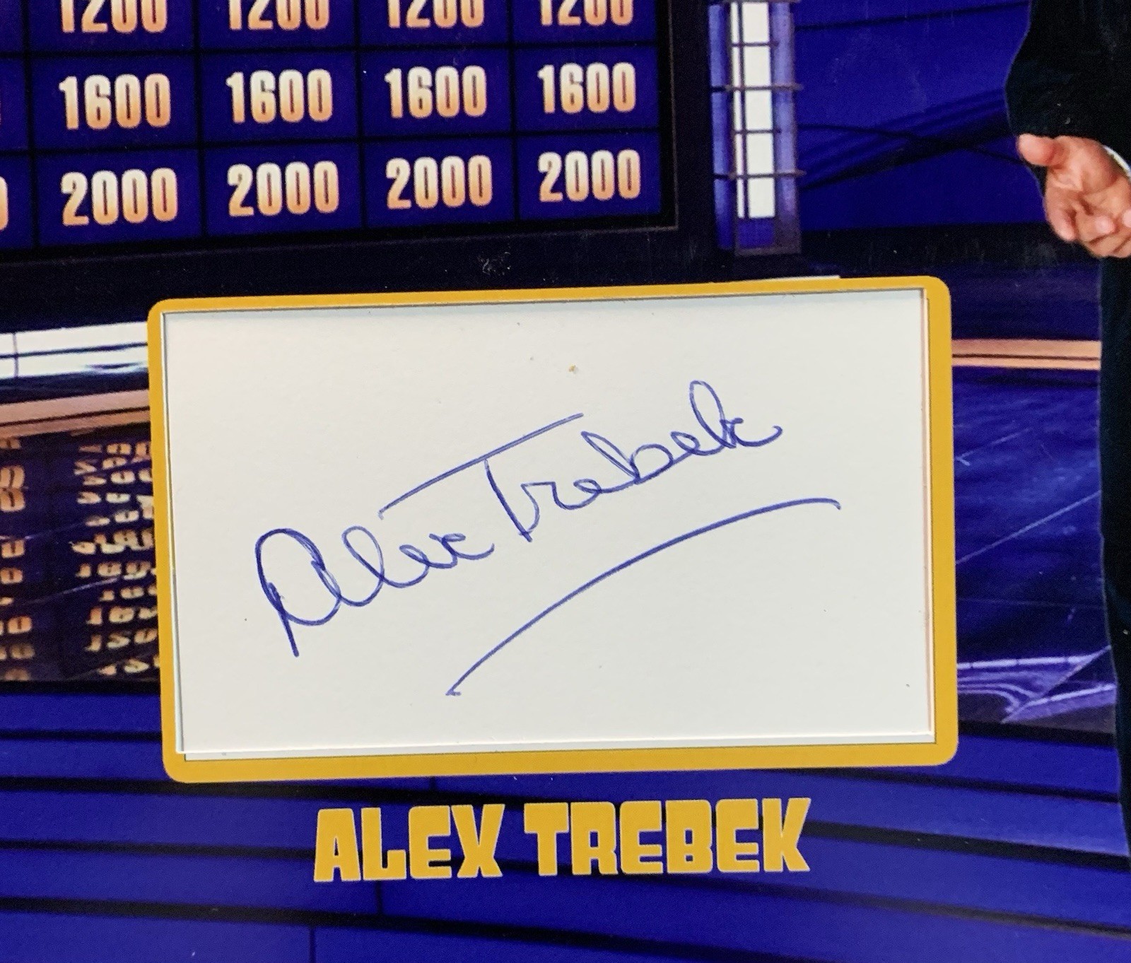 ALEX TREBEK Signed JEOPARDY Jumbo 8×10 Custom Card with JSA COA